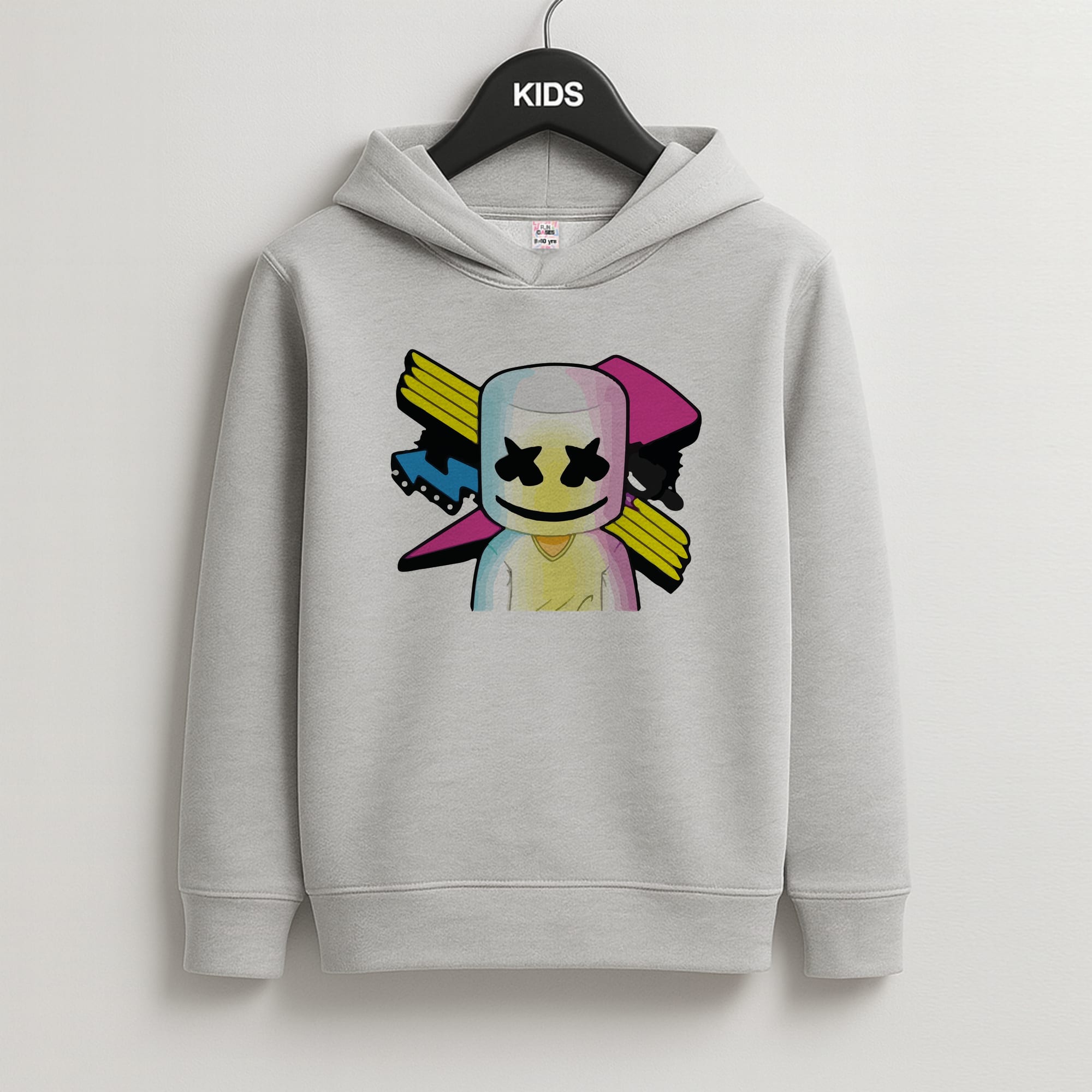 Neon Logo White Helmet DJ Kids Hoodie
