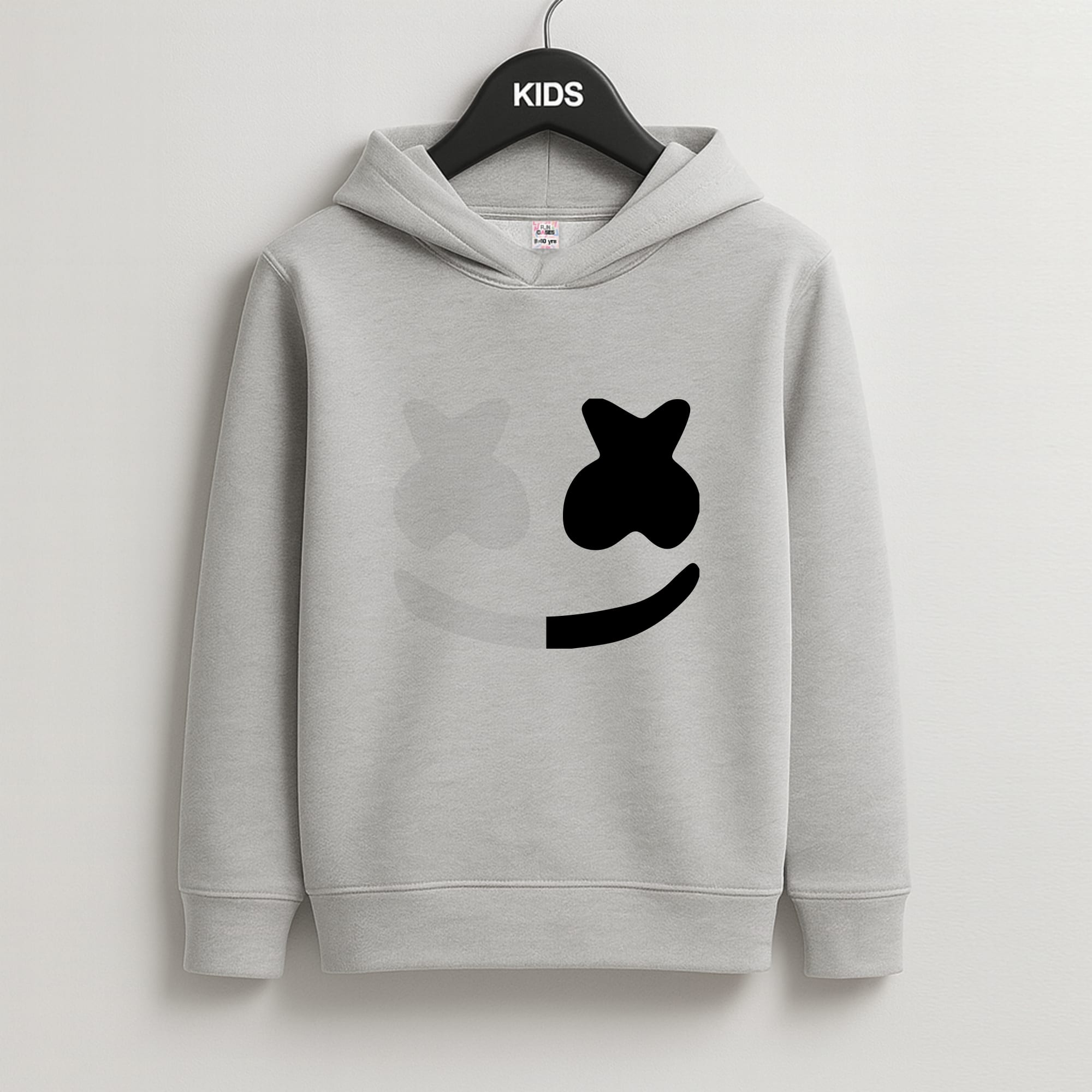 Dual Sides Helmet DJ  Kids Grey Hoodie