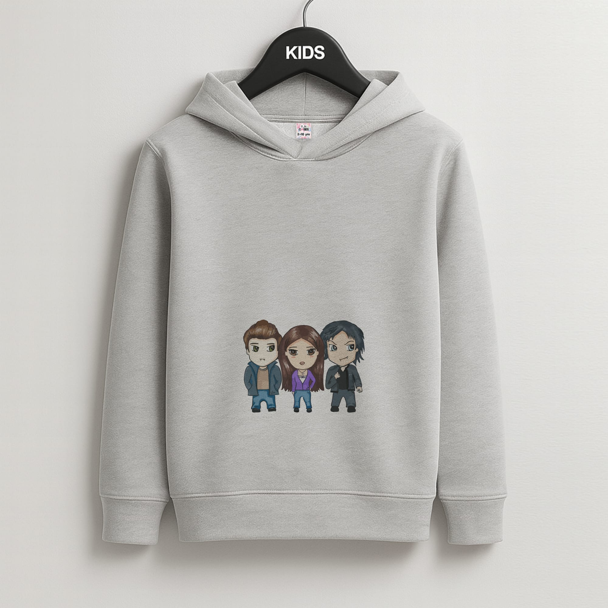 VPD Cartoon Kids Grey Hoodie