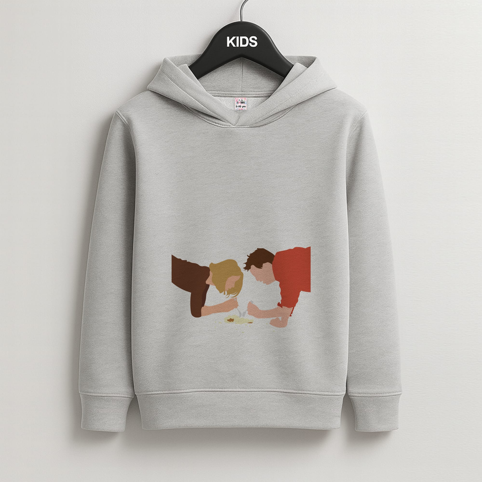 Eating Some Food Kids Grey Hoodie