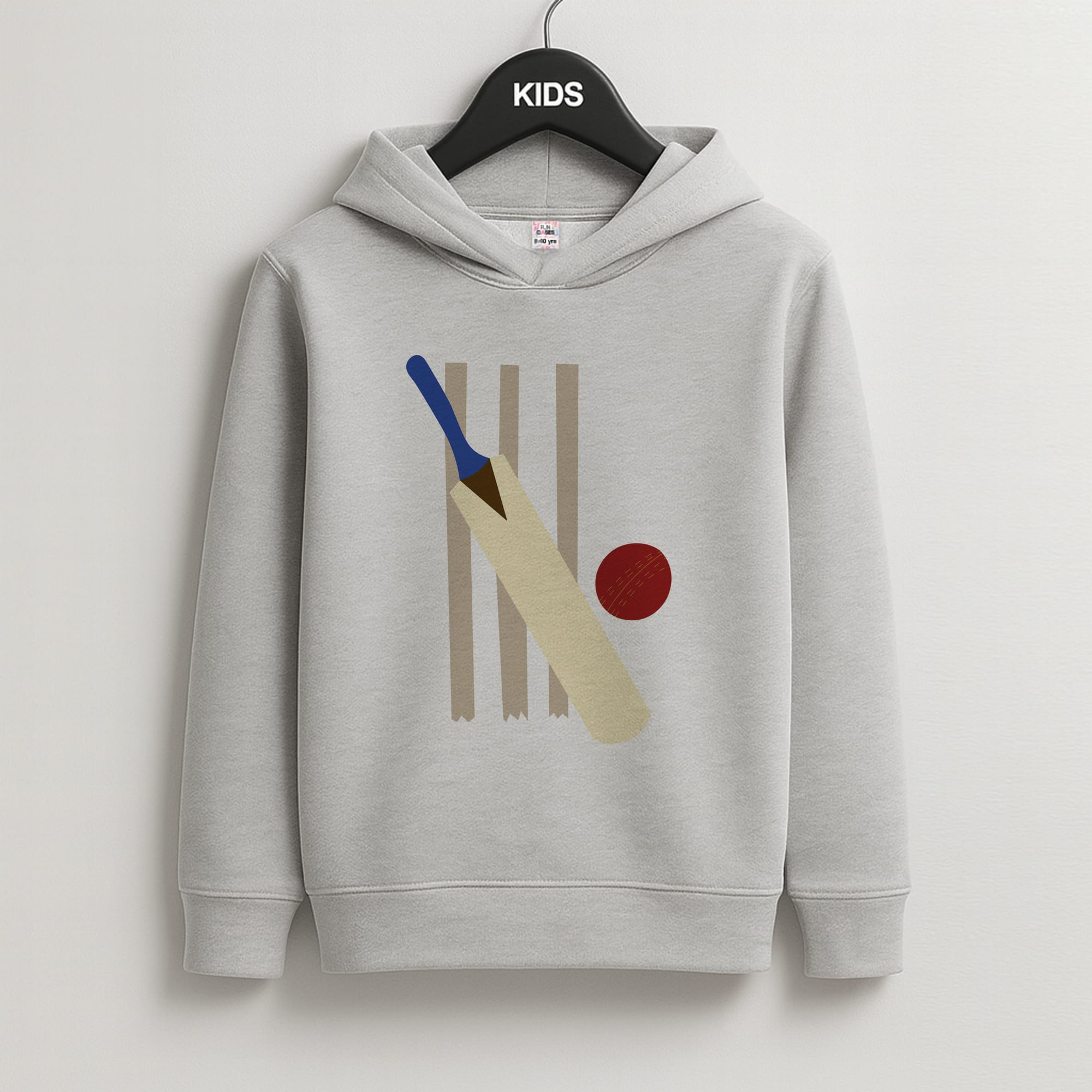 Wickets - Cricket Kids Grey Hoodie