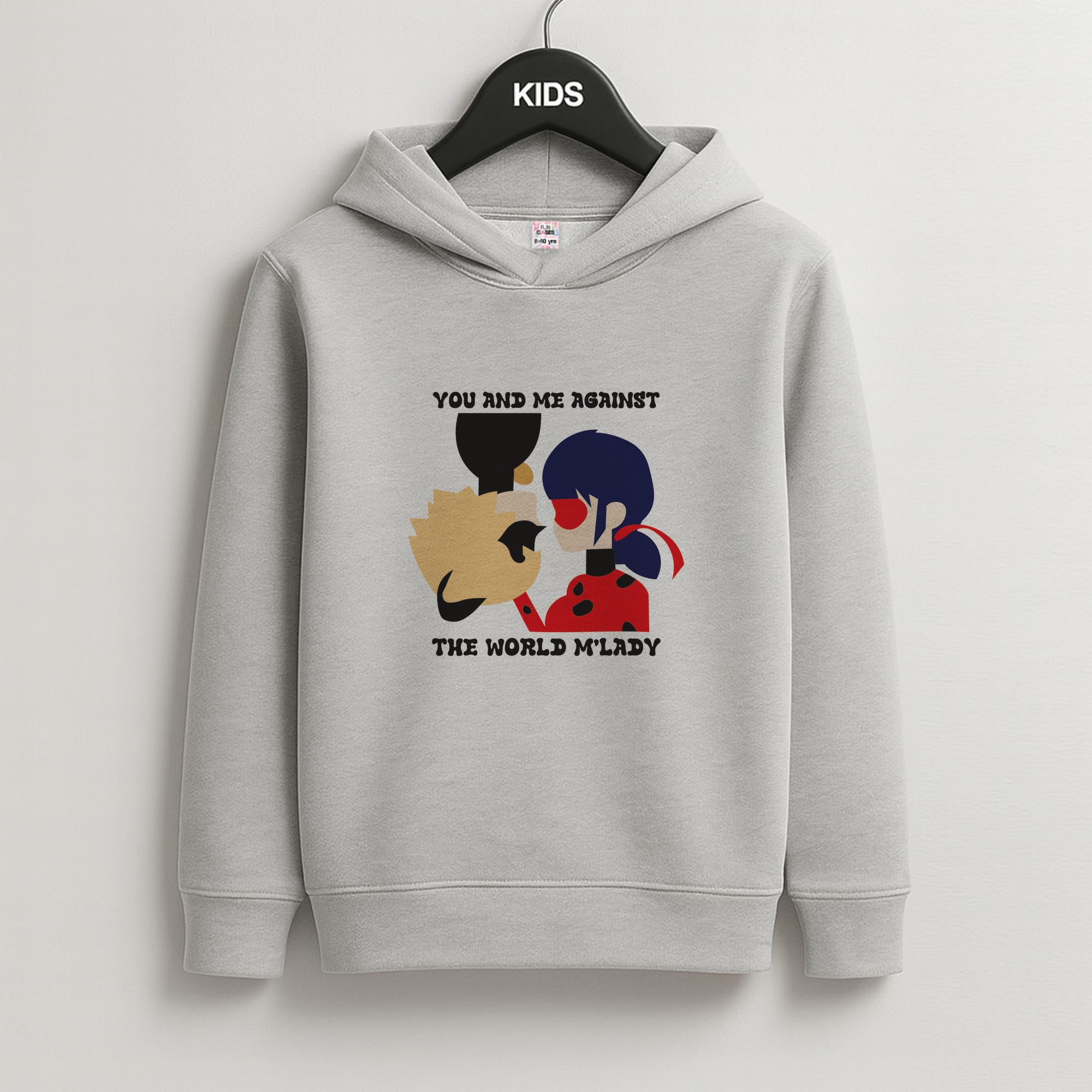 You And Me Against The World M'lady Kids Grey Hoodie