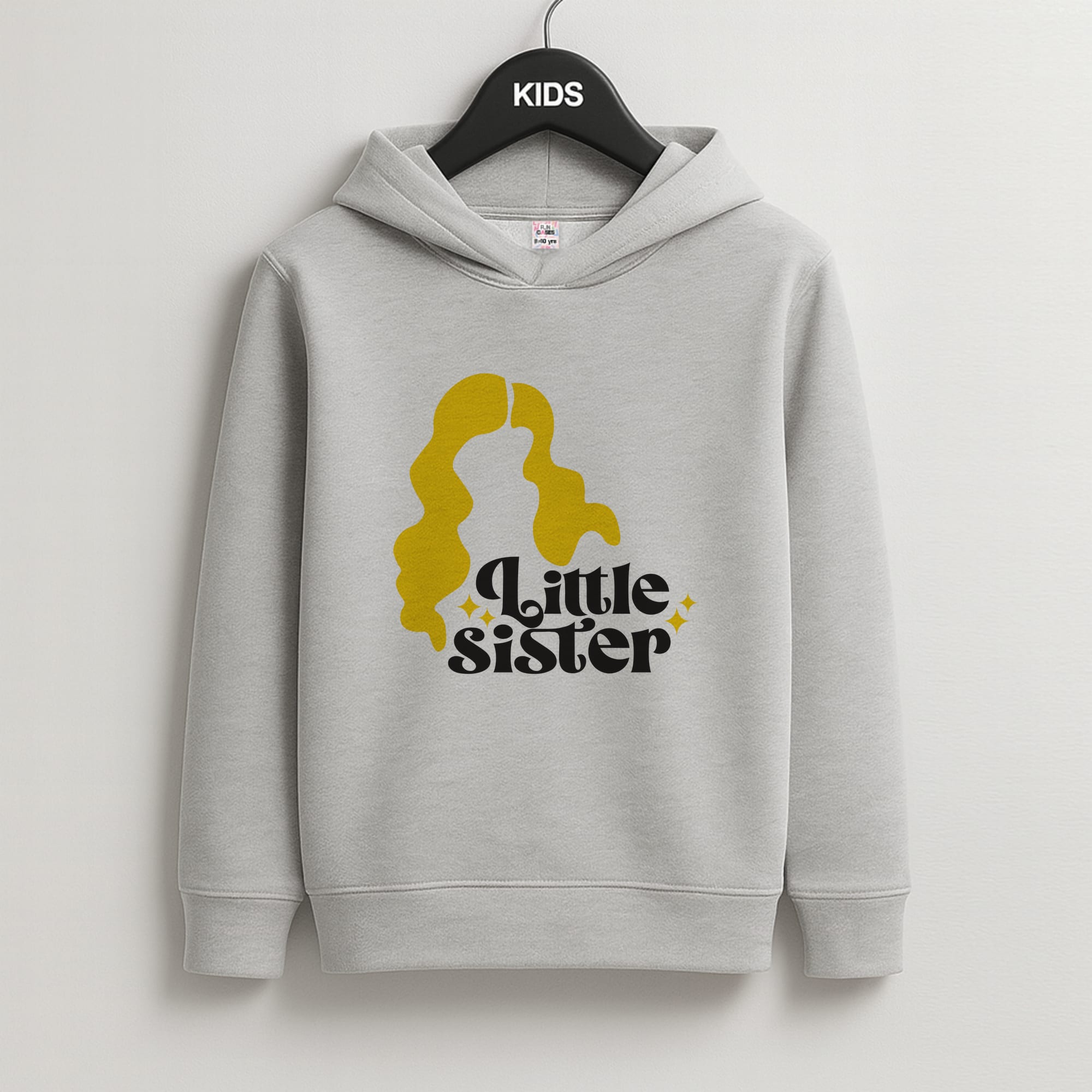 Little Sister - Hocus Halloween Kids Grey Hoodie