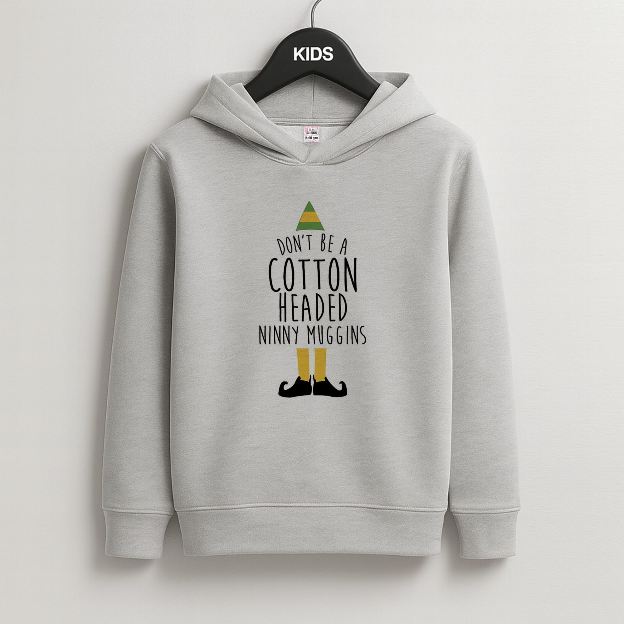 Cotton Headed Ninny Muggins - Buddy The Elf Kids Grey Hoodie