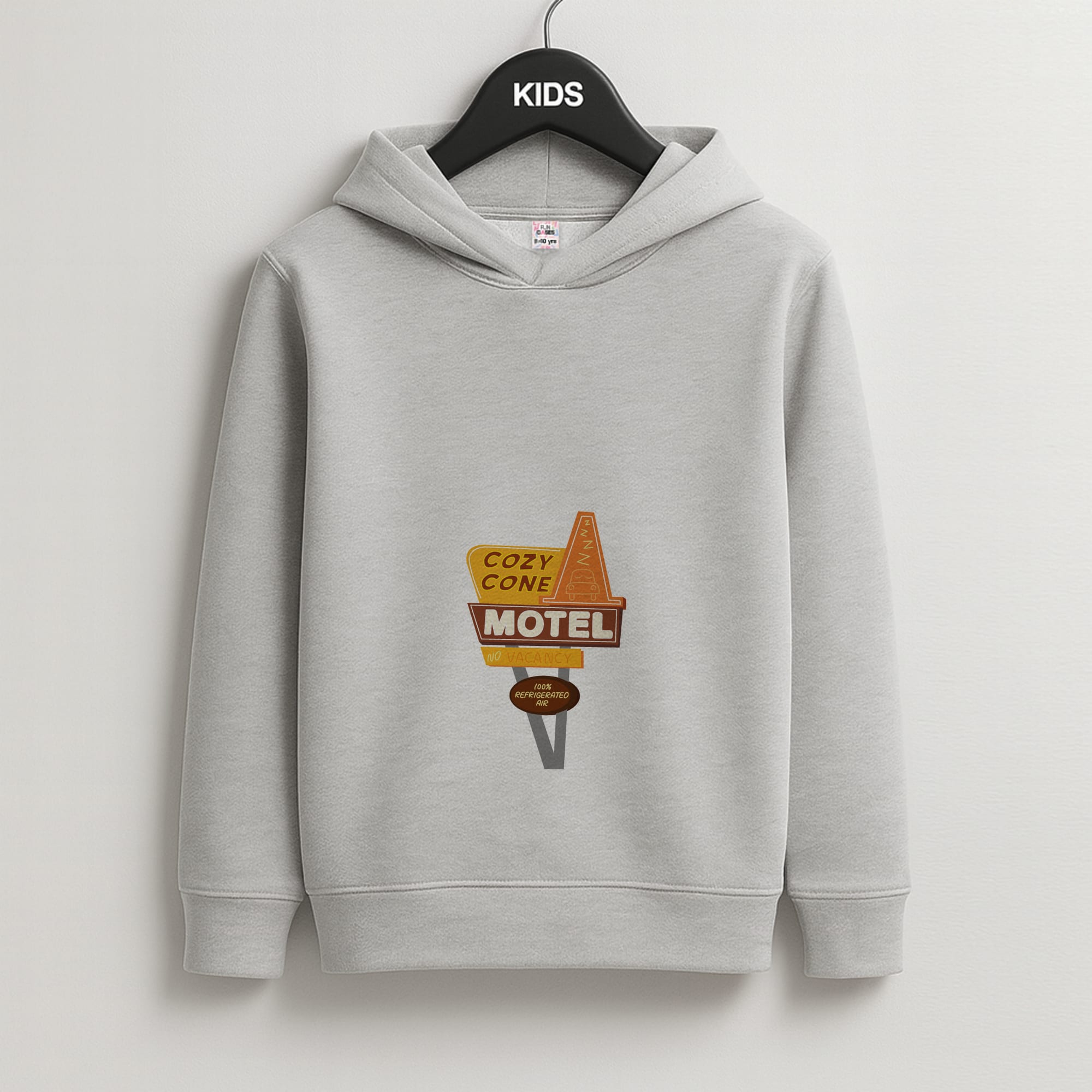 Cozy Cone Motel - Cars Kids Grey Hoodie