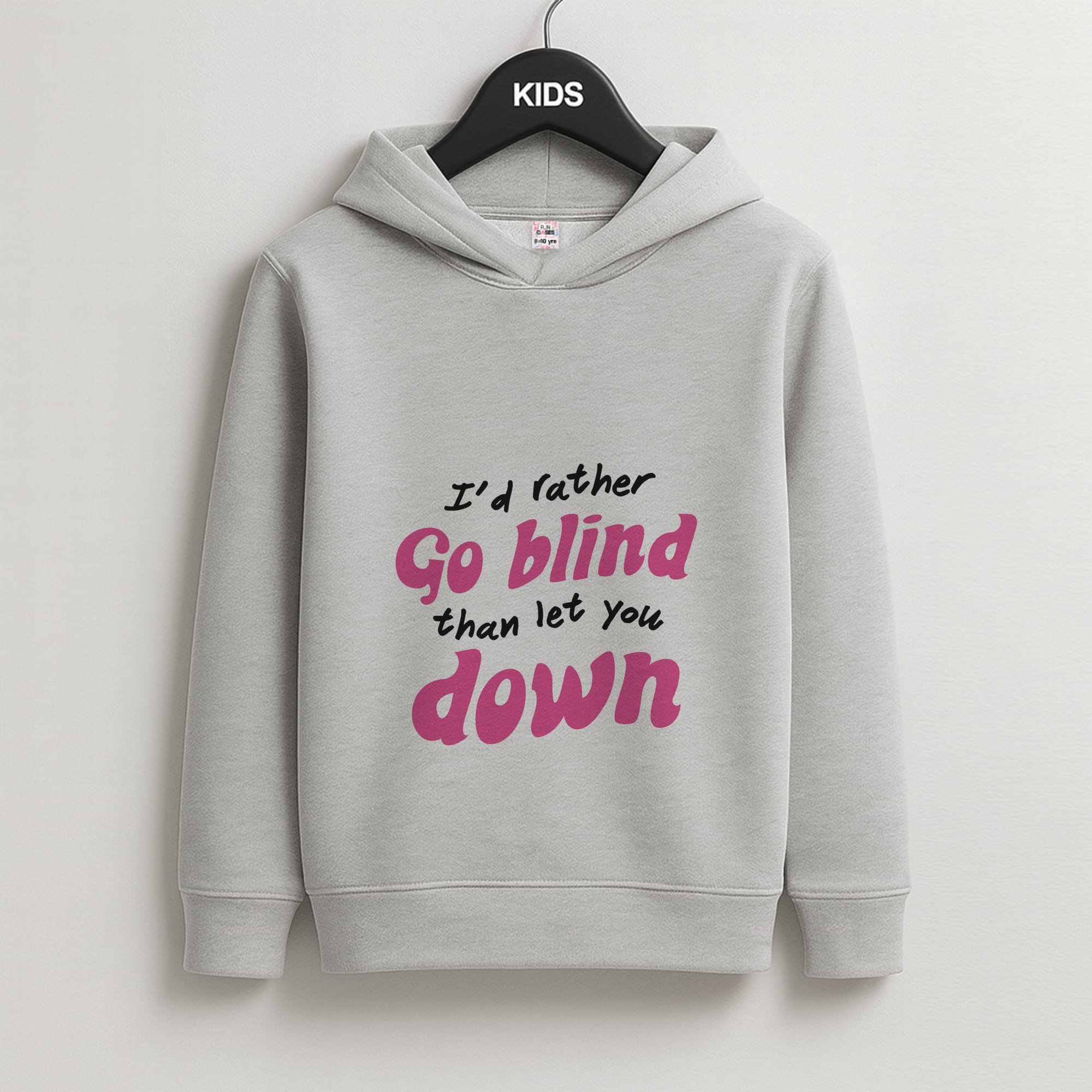 I'd Rather Go Blind Kids Grey Hoodie