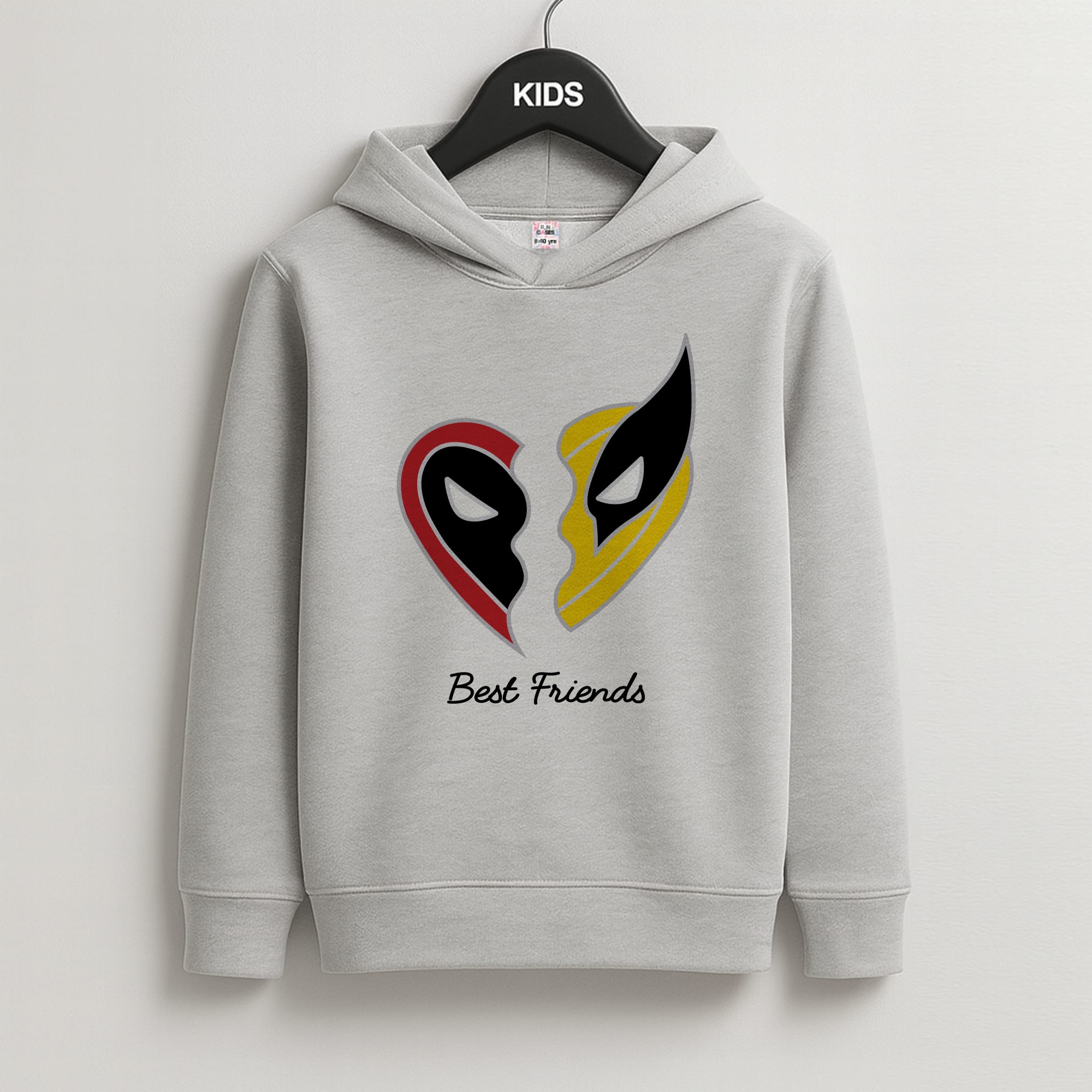 Superhero Best Friends Locket Kids Grey Hoodie