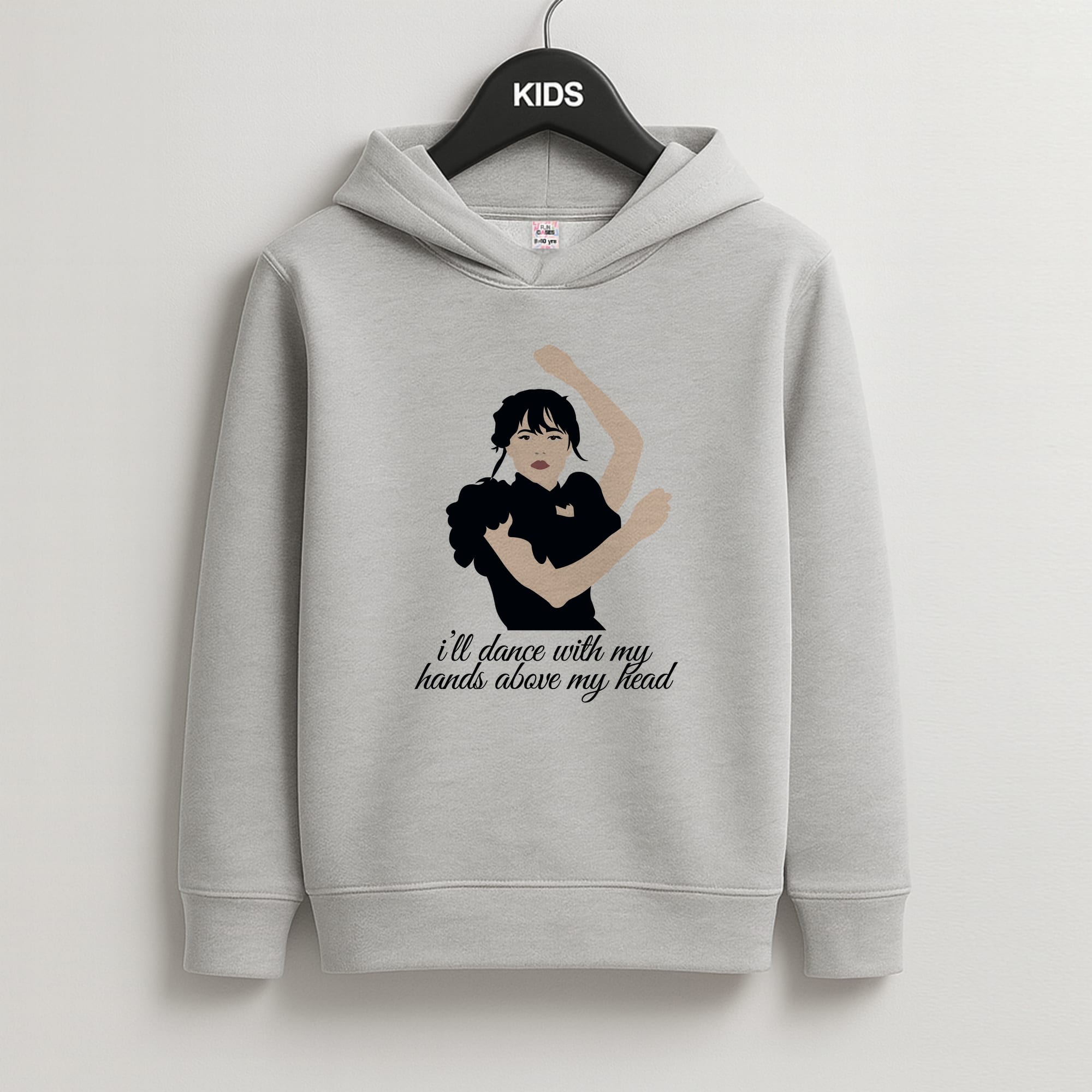 I'll Dance With My Hands Above My Head Wednesday Kids Grey Hoodie