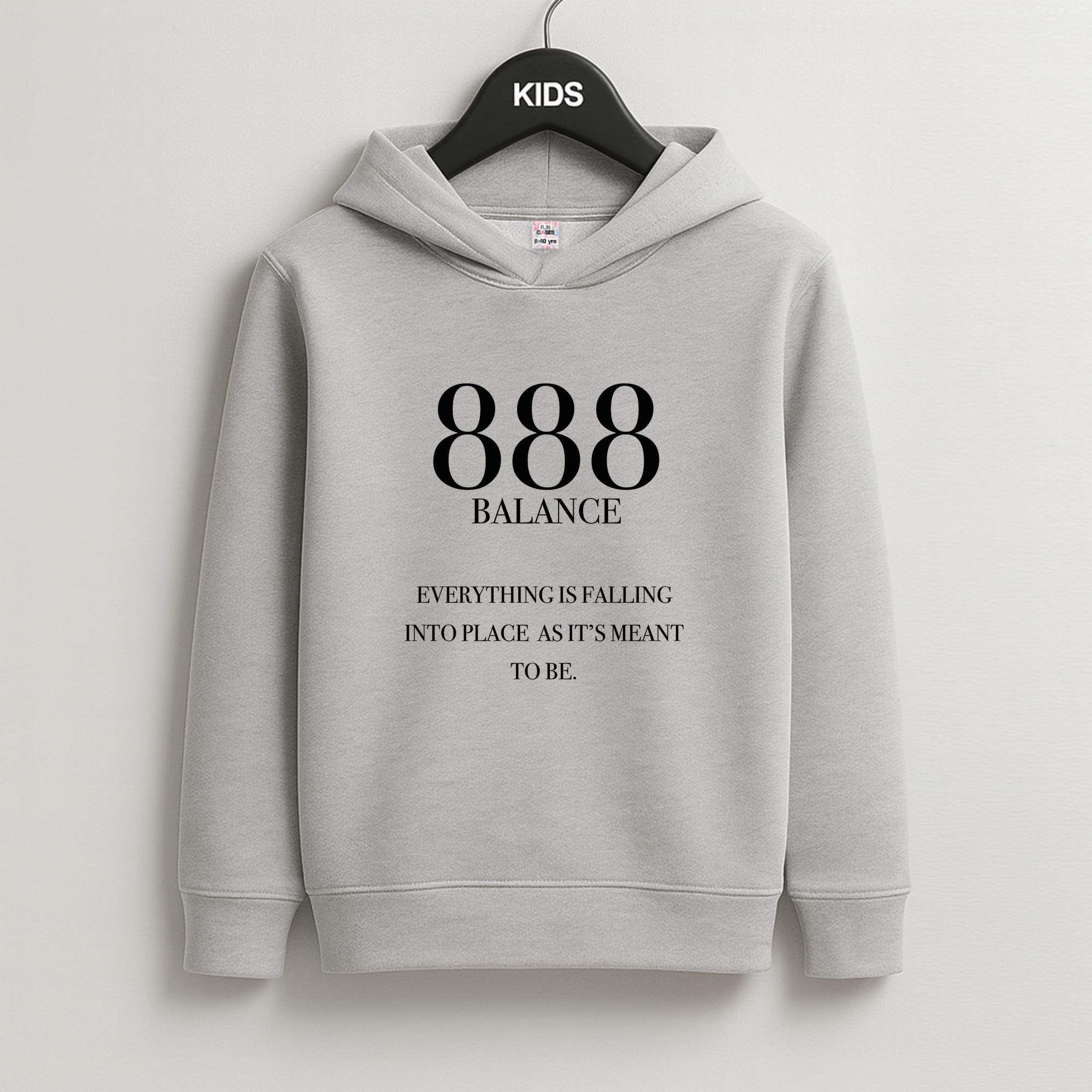 888 - Angel Numbers Kids Grey Hoodie