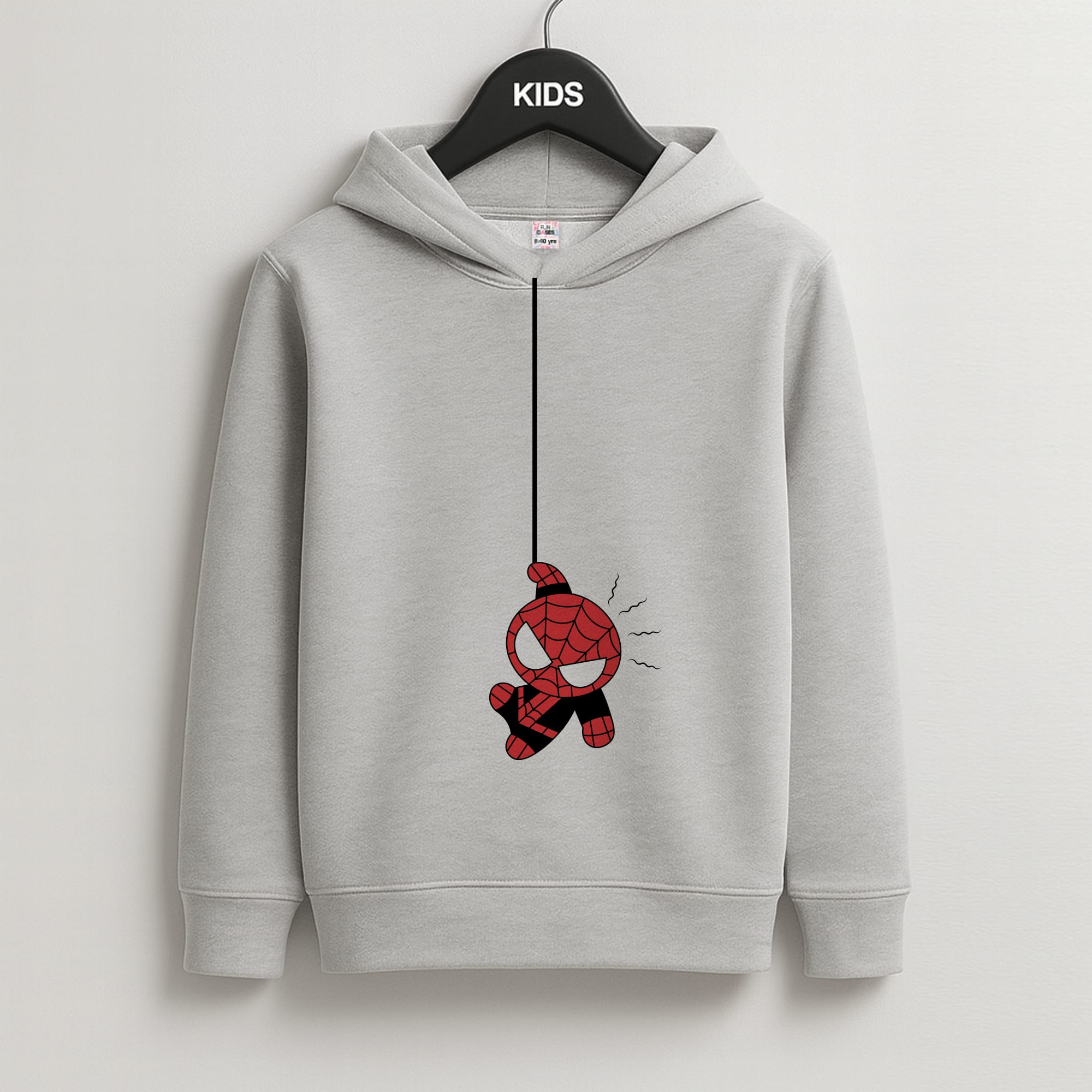 Gray Hanging Spider Hero Kids Grey Hoodie