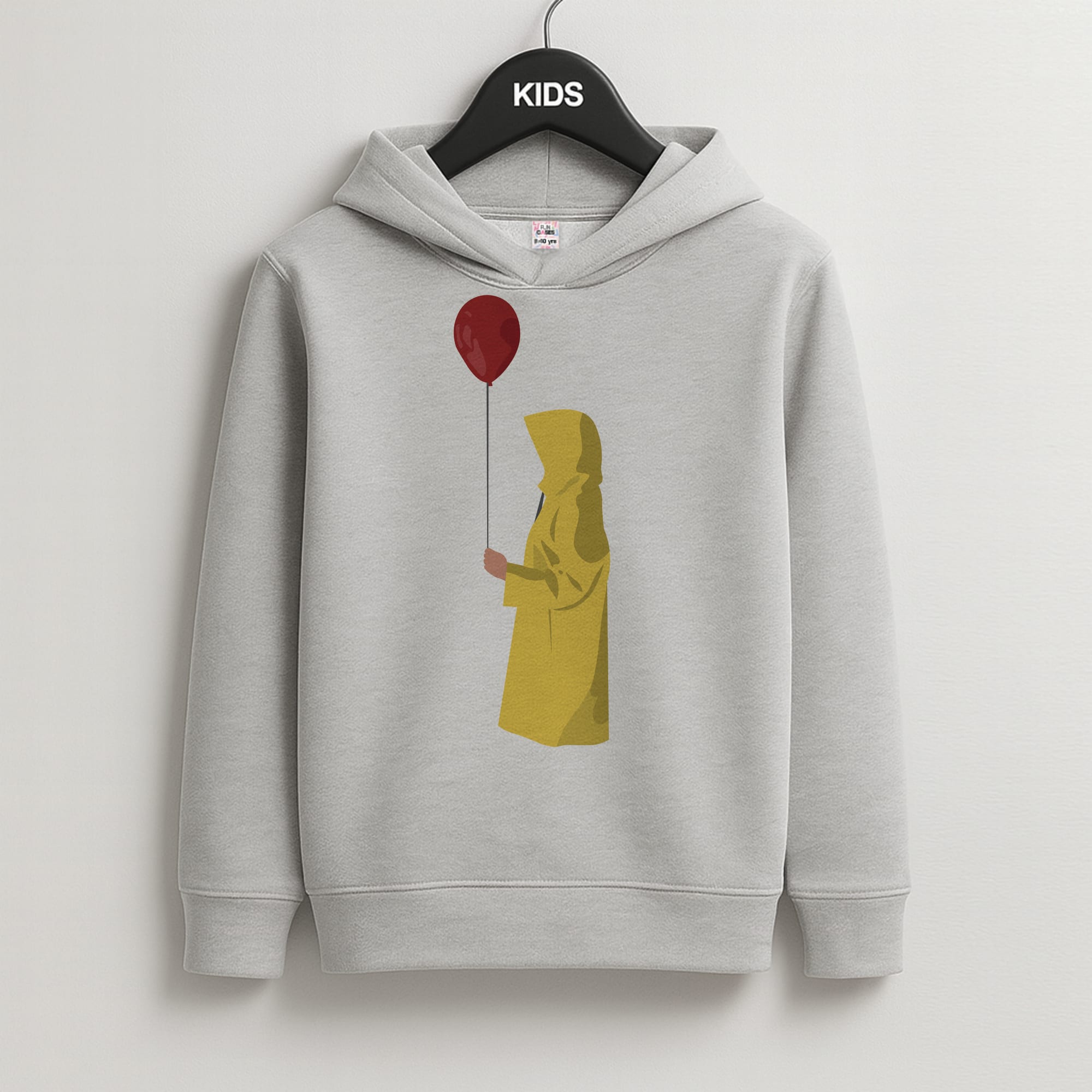 Holding Balloon - Clown Kids Grey Hoodie