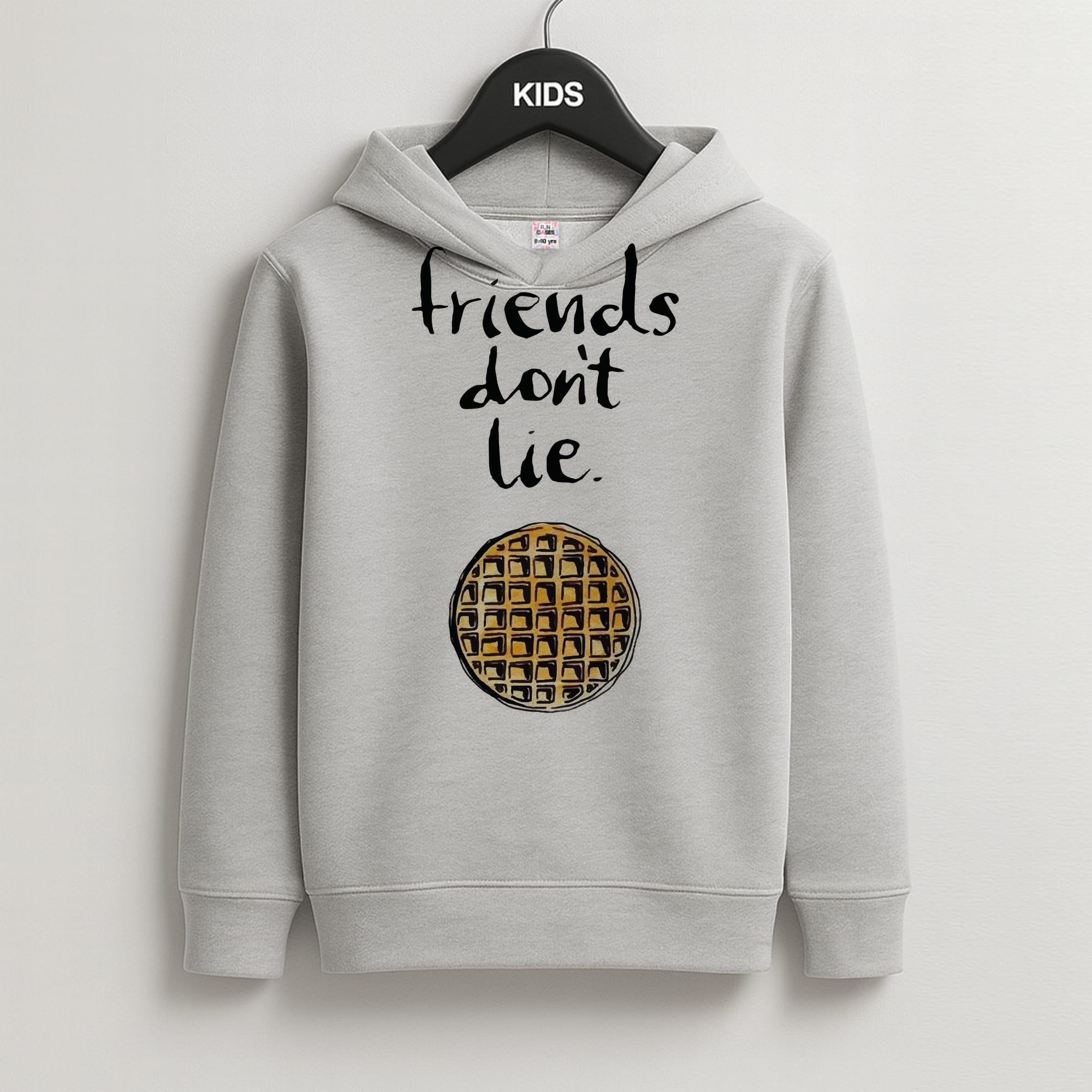 Friends Don't Lie Waffle Kids Hoodie
