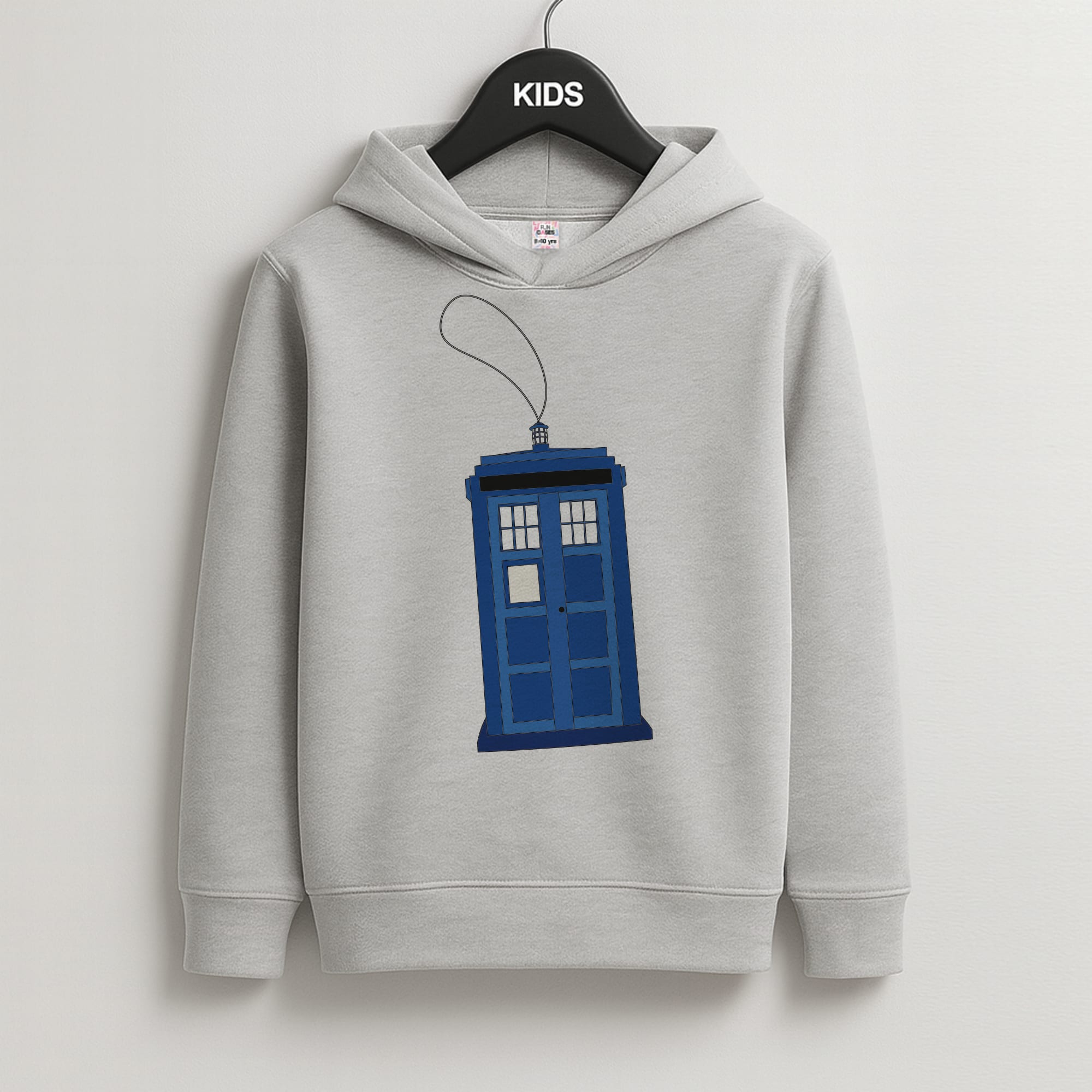 Tardis Ornement - Doctor Who Kids Grey Hoodie