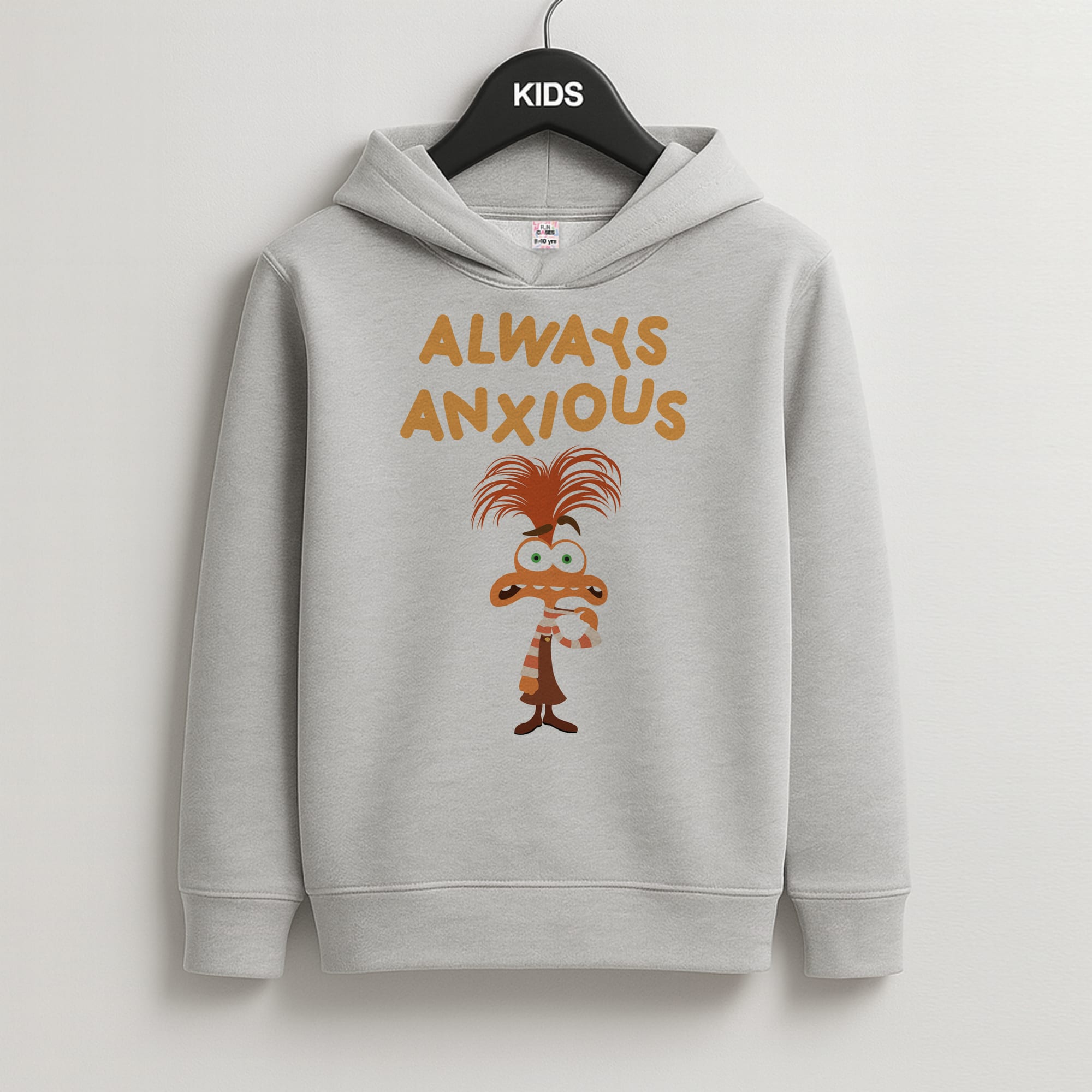 Always Anxious - Inside Out Kids Grey Hoodie