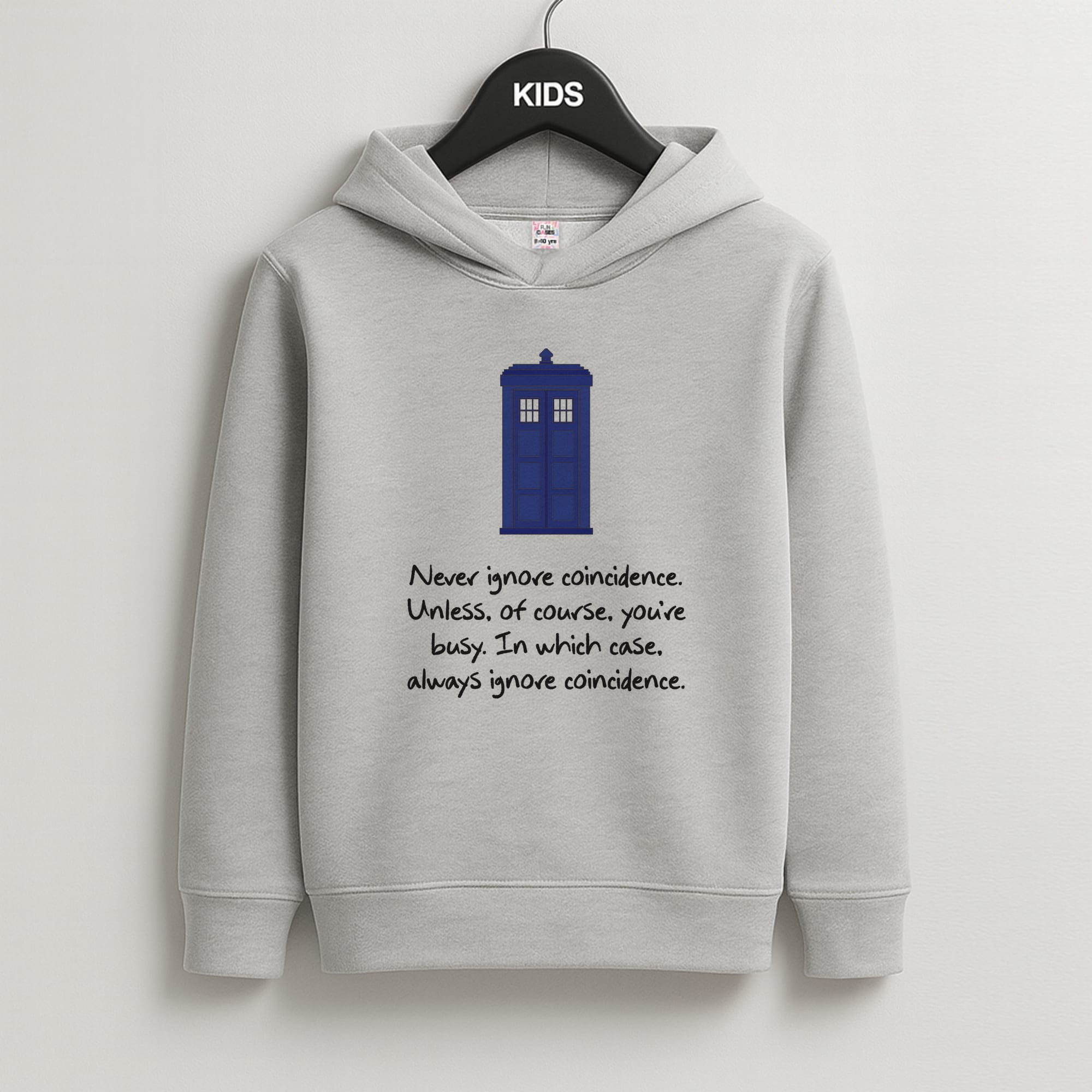Never Ignore Coincidence Kids Grey Hoodie