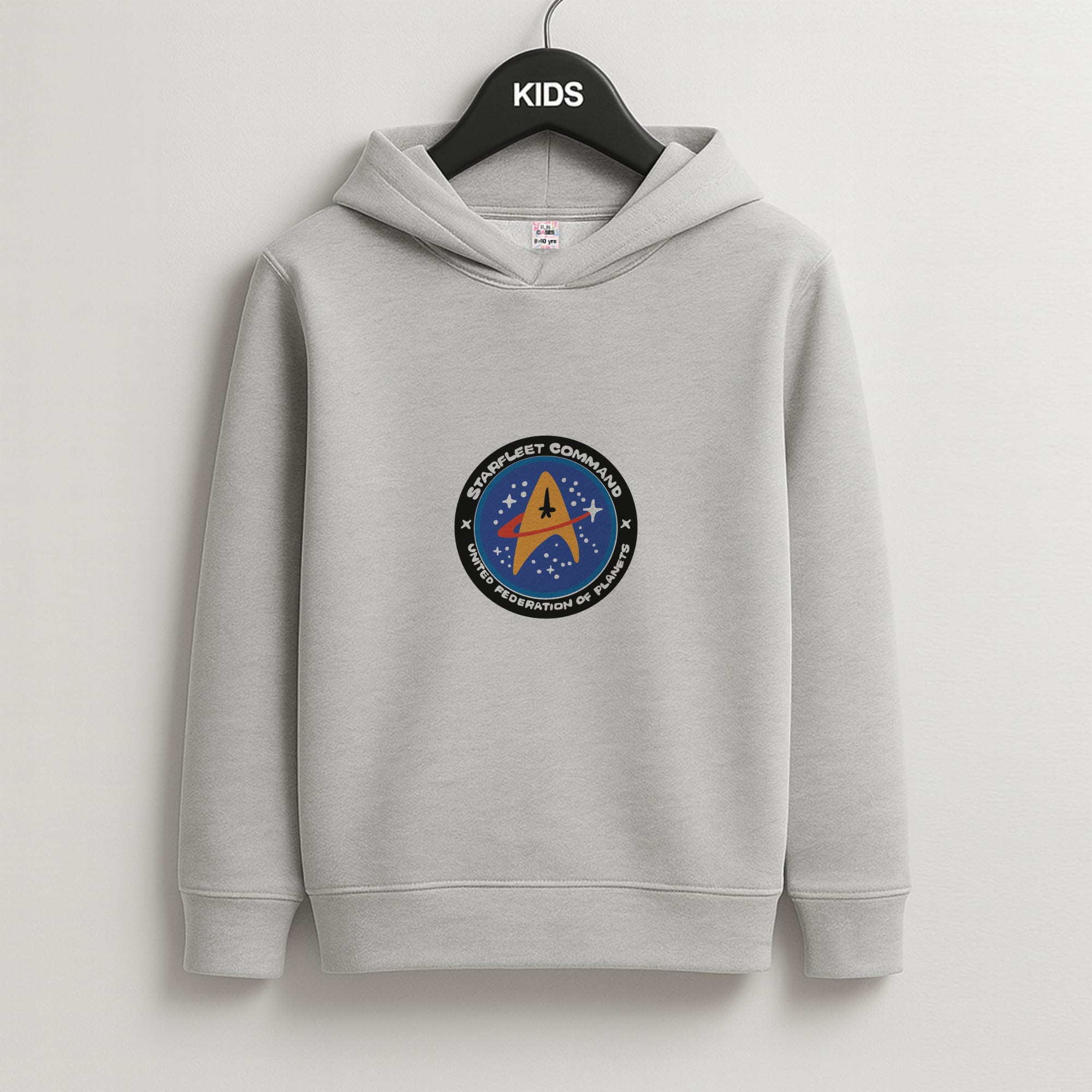 Starfleet command Kids Grey Hoodie
