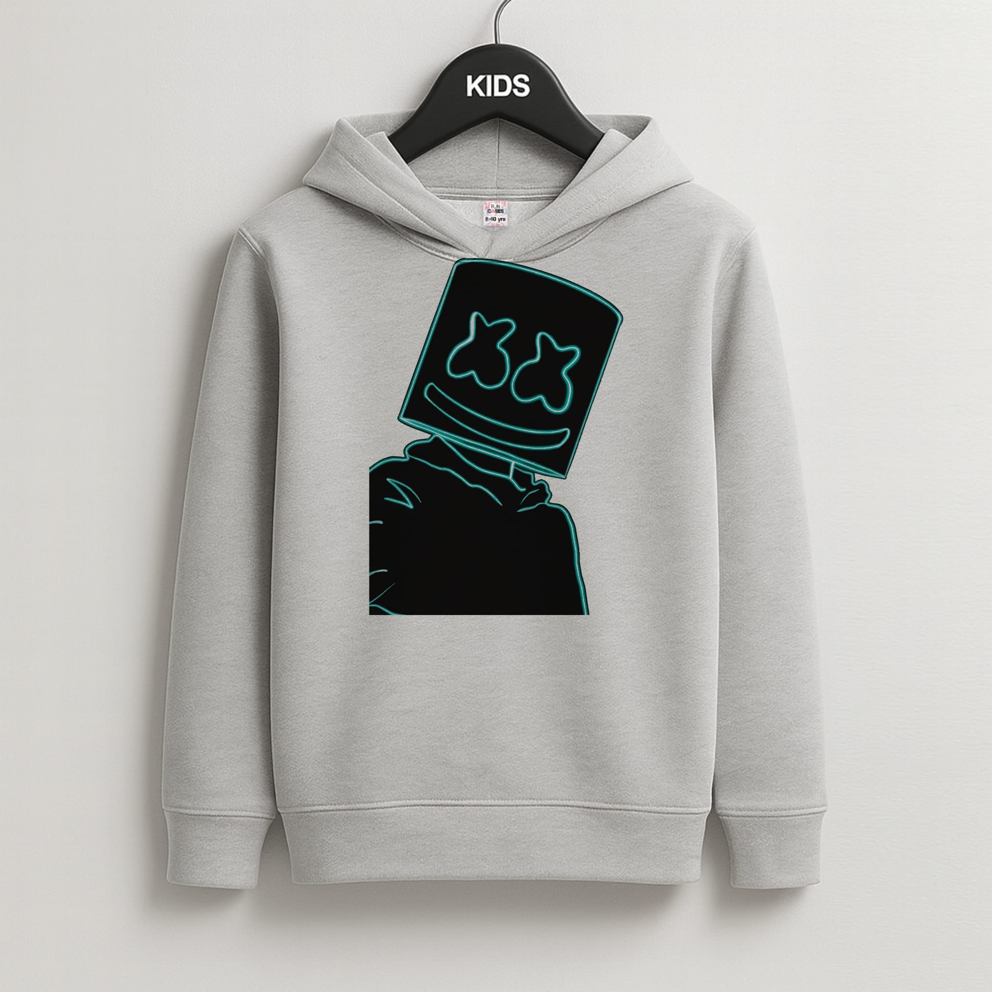 Black White Helmet DJ Neon Kids Hoodie