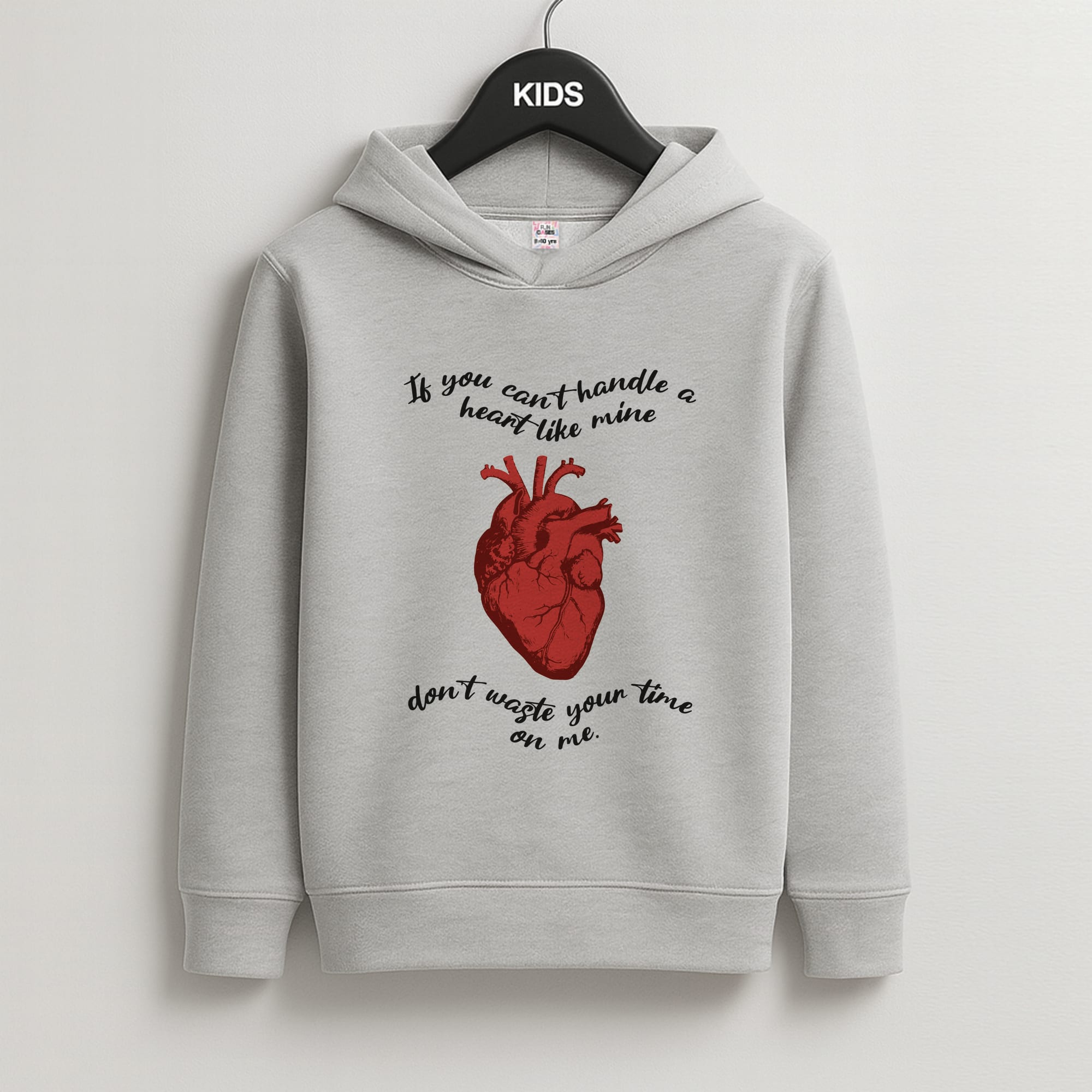Don't Waste Your Time On Me Kids Grey Hoodie