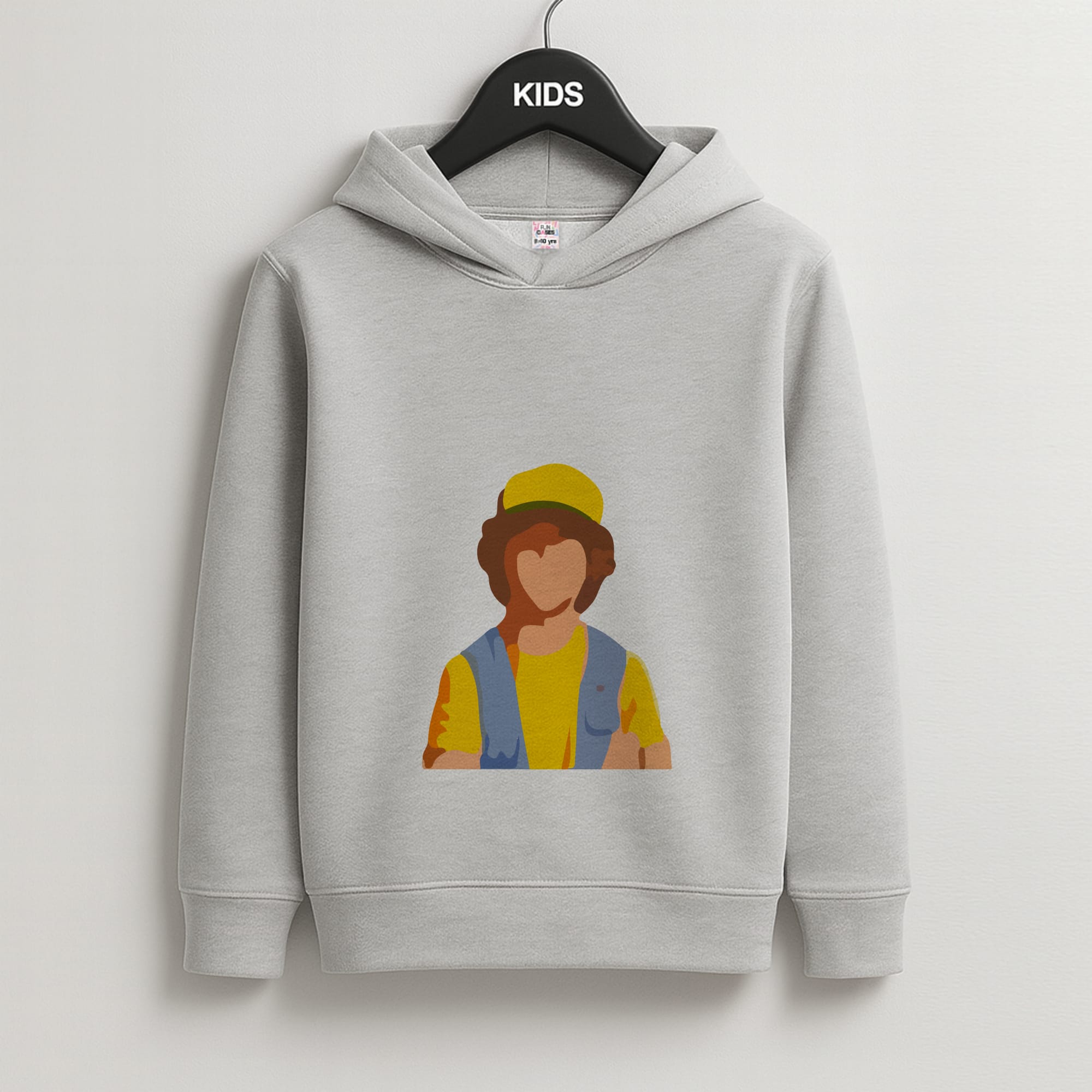 Faceless Dustin - Stranger Things Kids Grey Hoodie