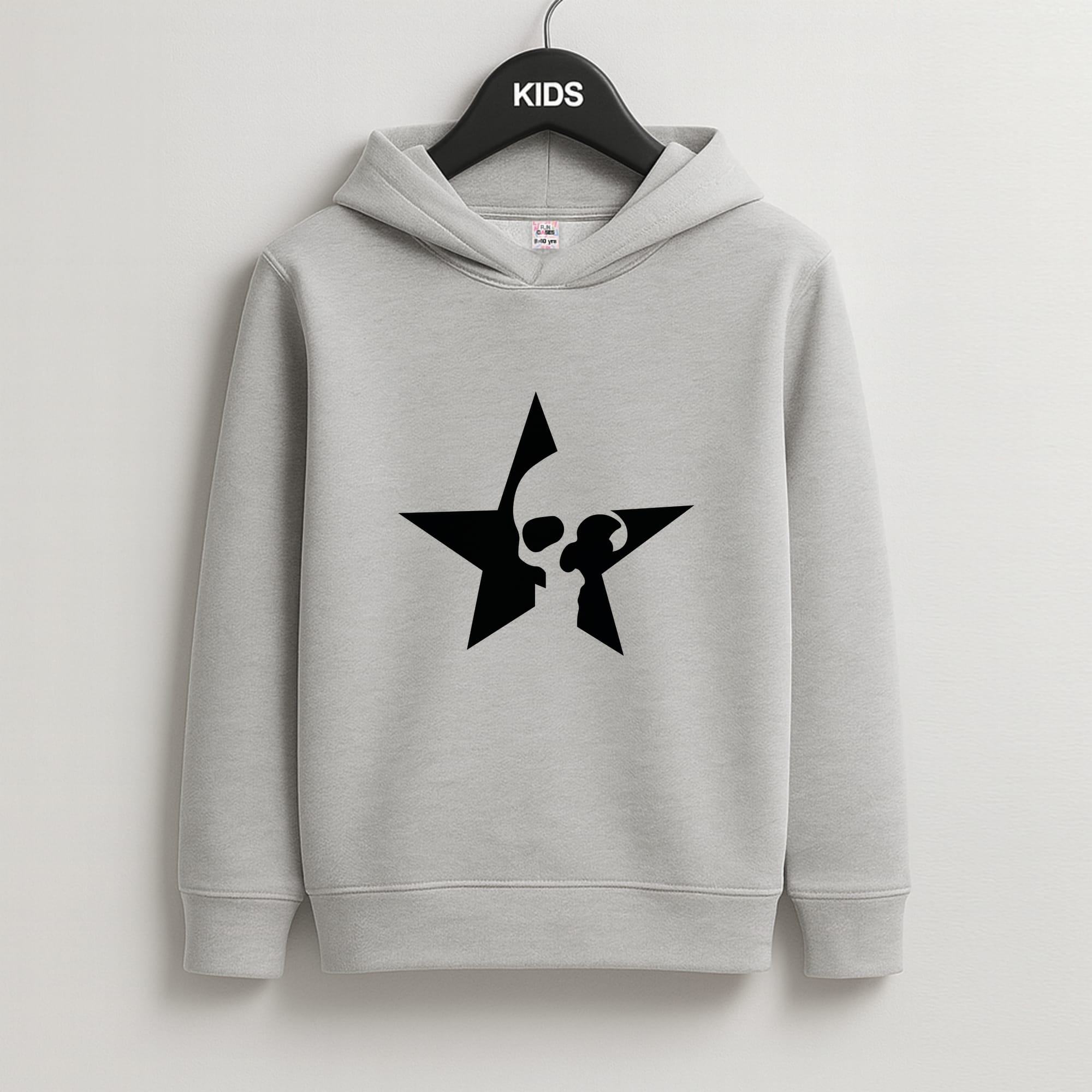 Skulls And Stars - Skate Aesthetic Kids Grey Hoodie
