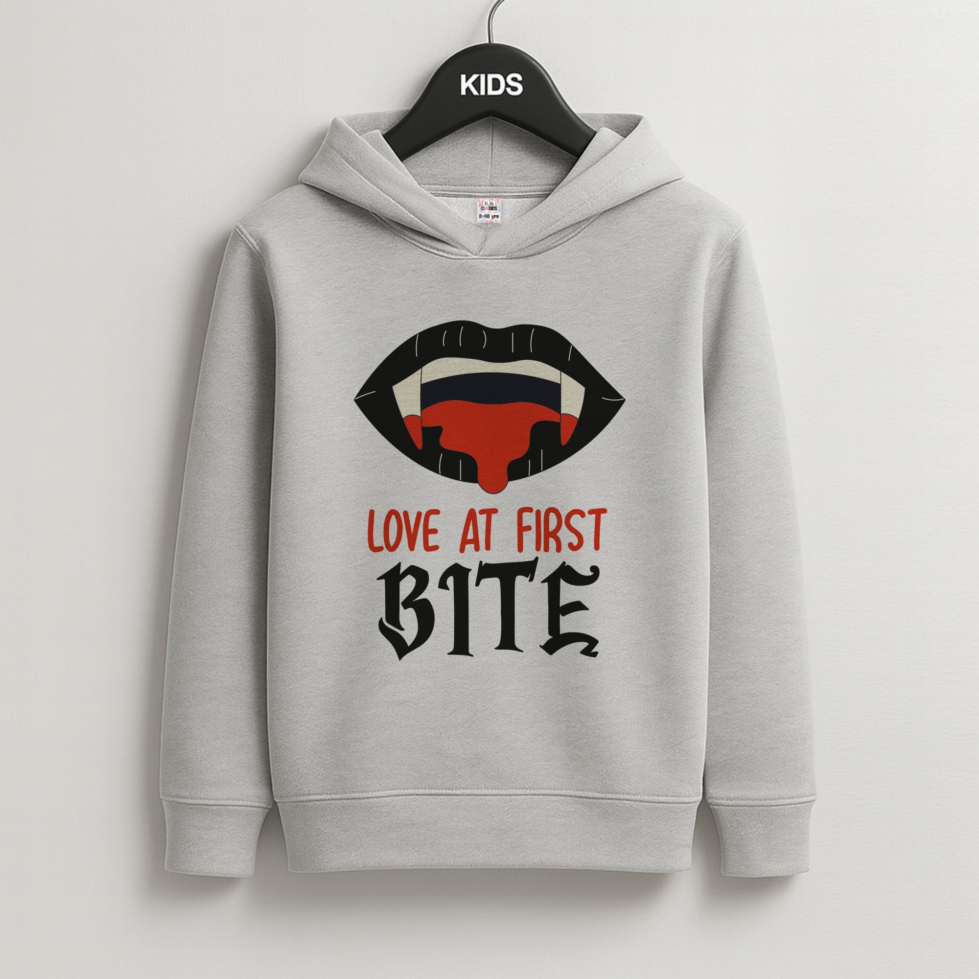 Love At First Bite - VD Kids Grey Hoodie