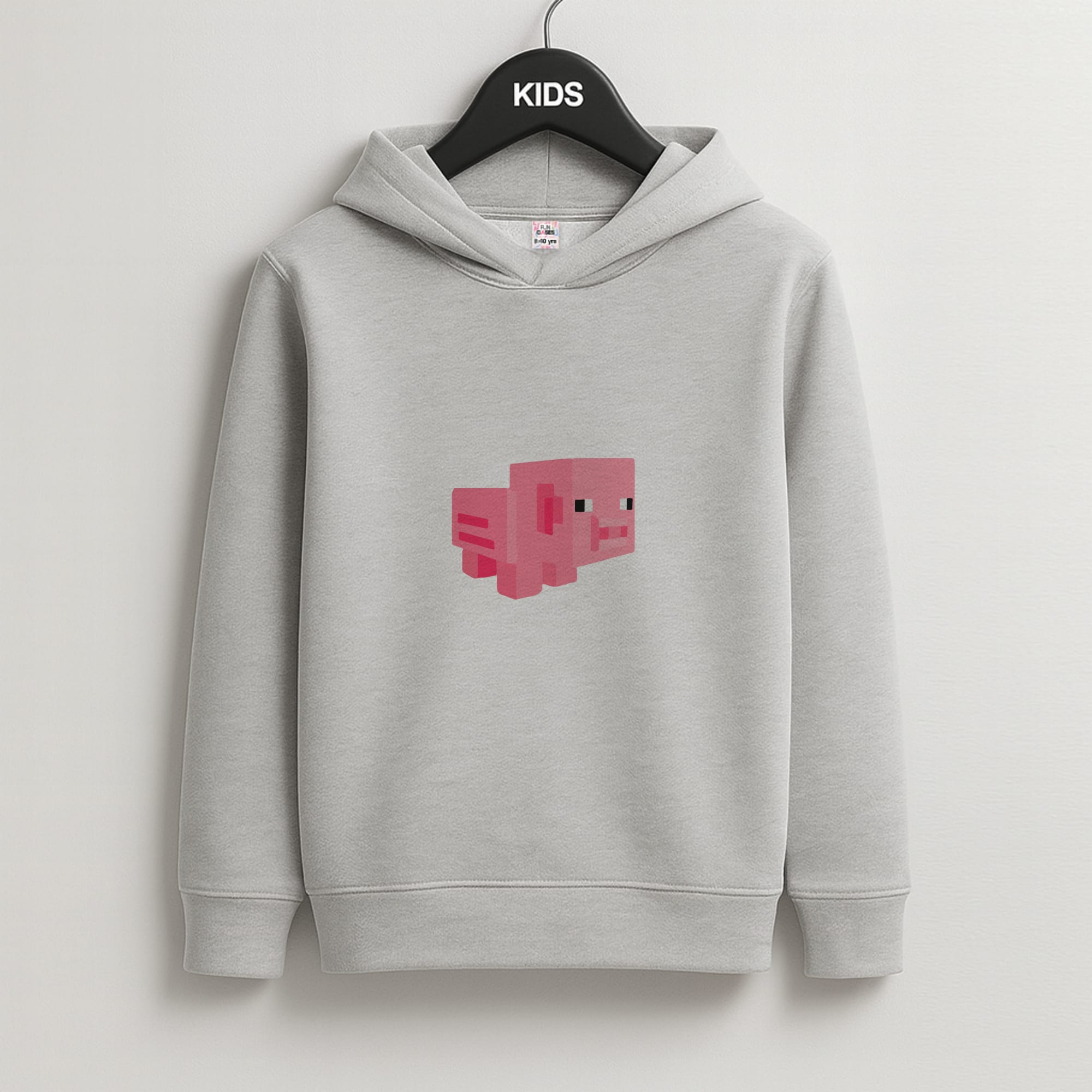Mining Pig Kids Grey Hoodie