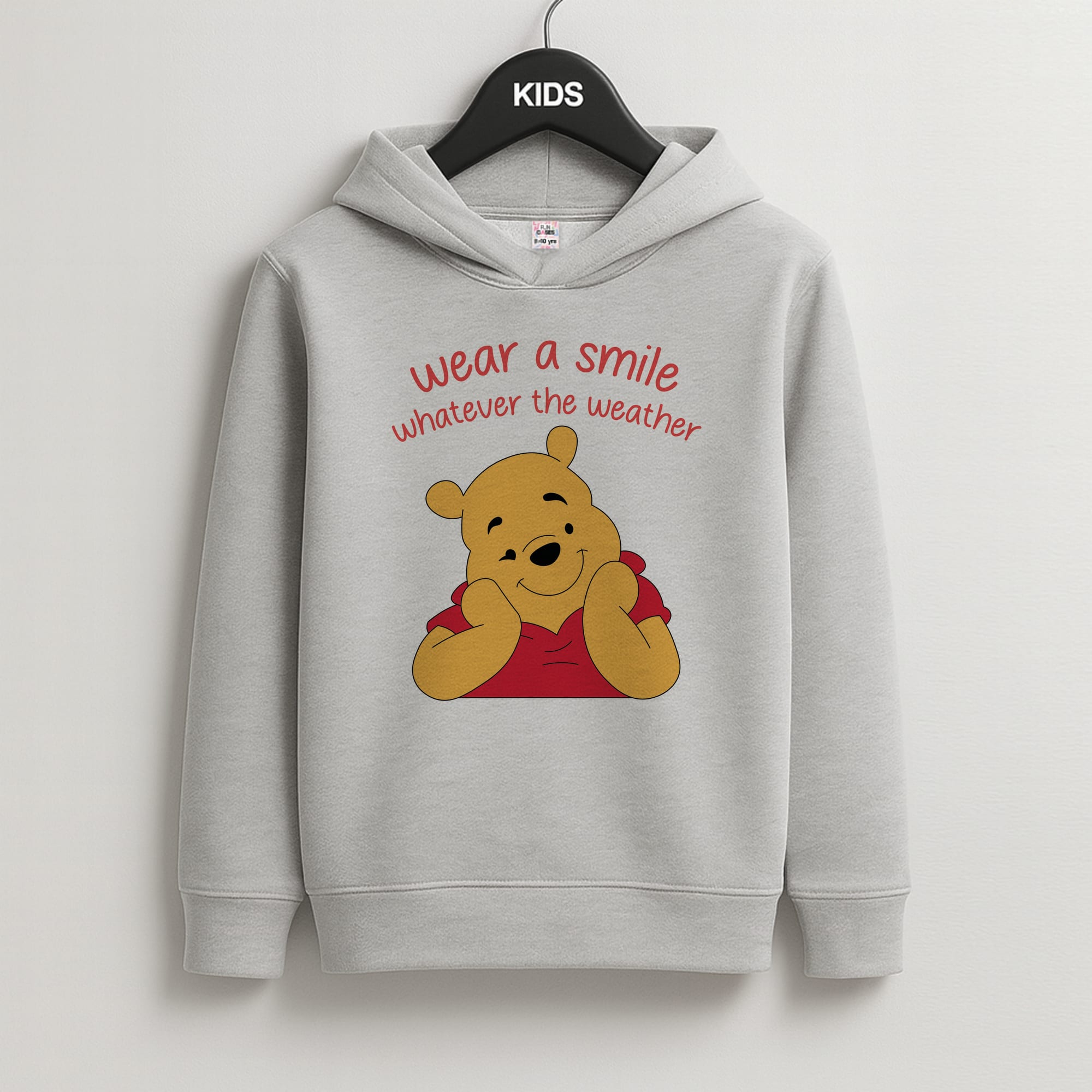 Wear A Smile Whatever The Weather Kids Grey Hoodie