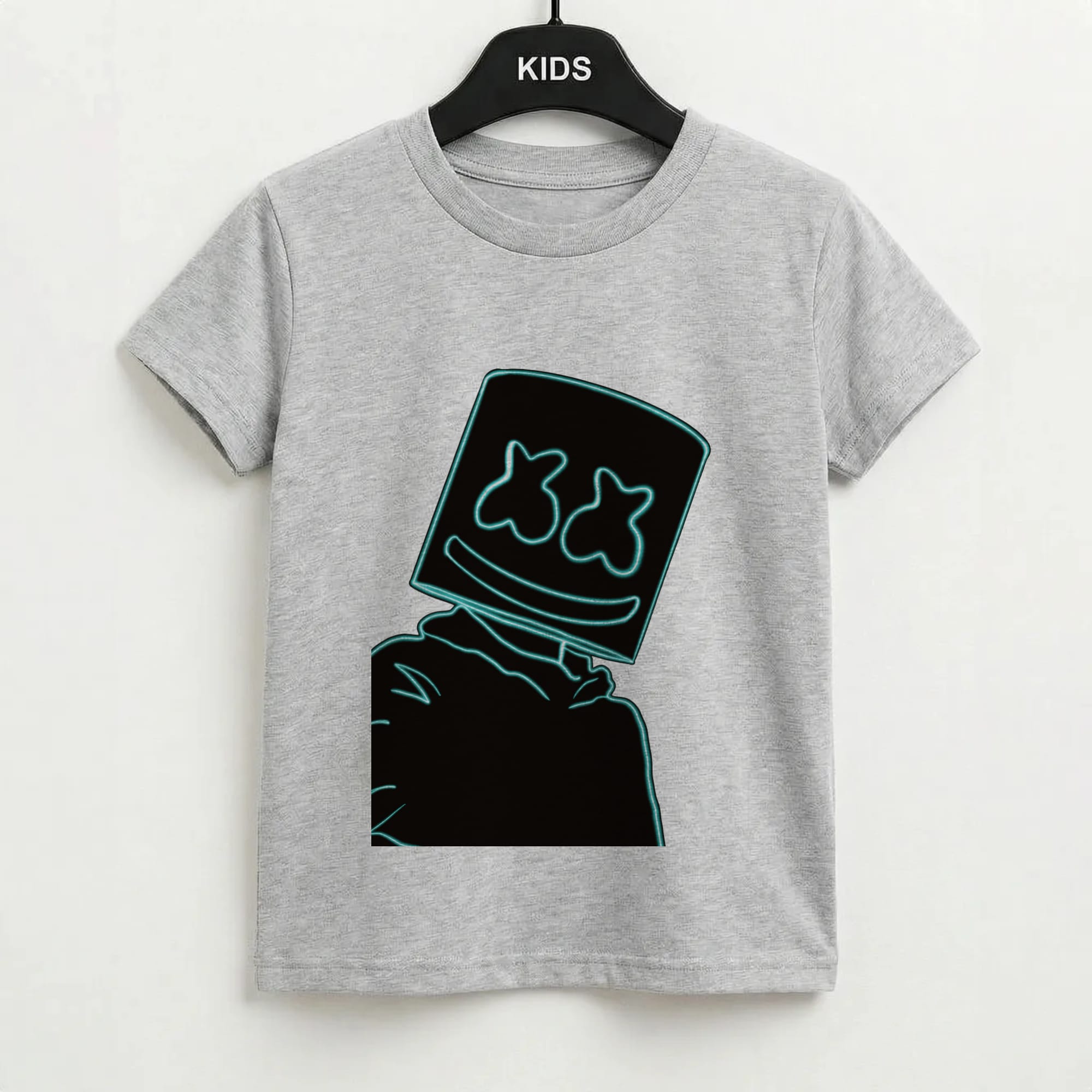 Black White Helmet DJ Neon Kids T-Shirt