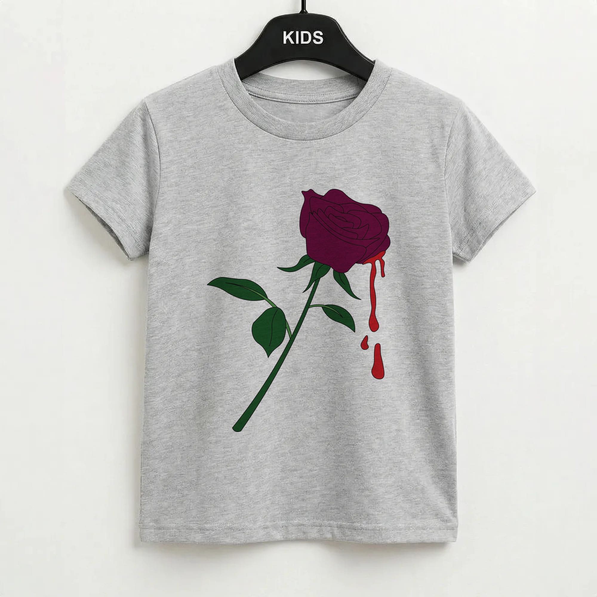 Dark Pink Rose Kids T-Shirt