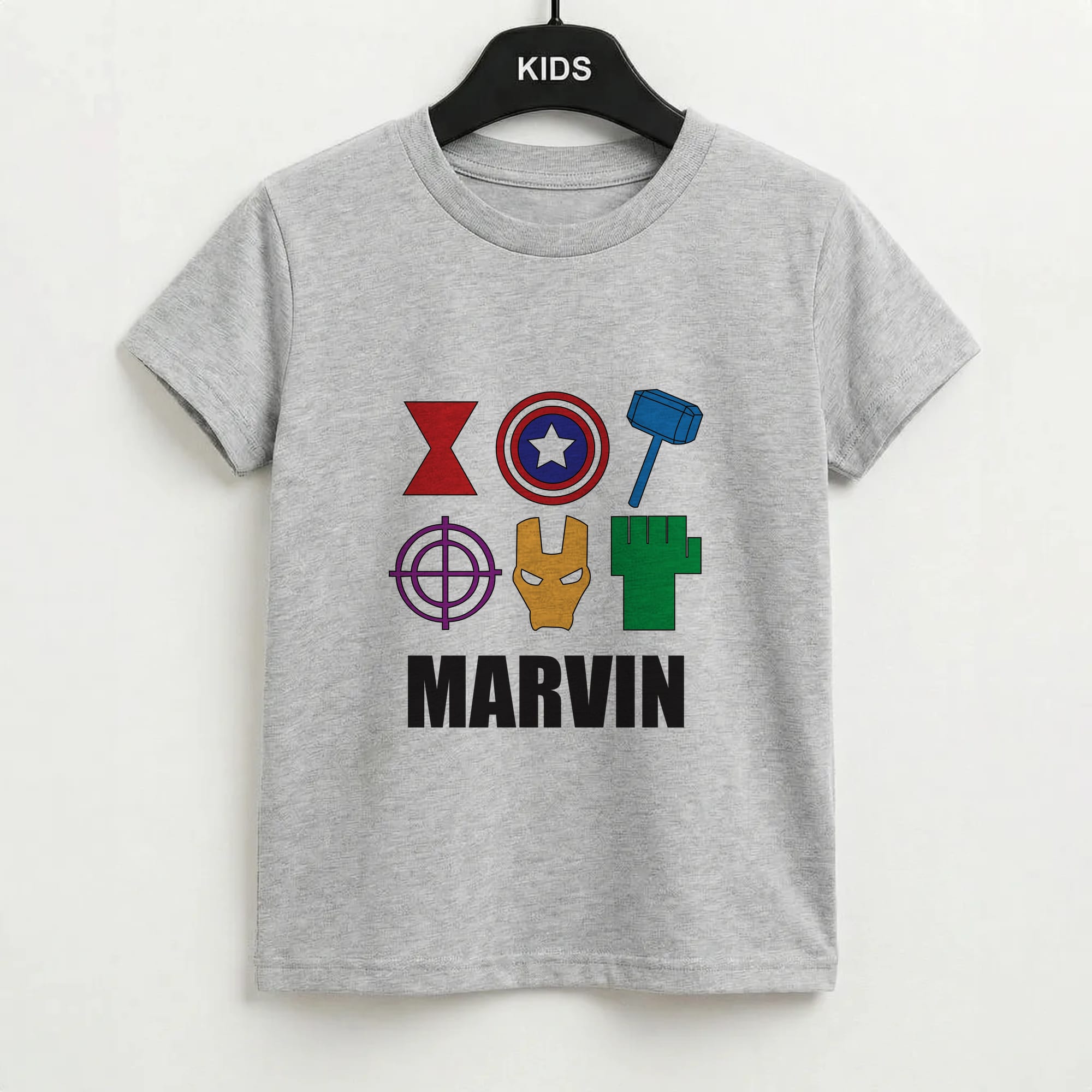 Icon Pattern - Personalised Superhero Comic Kids T-Shirt
