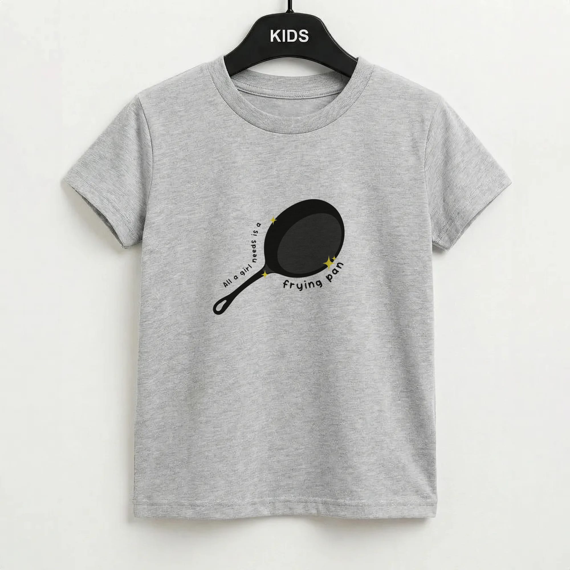All A Girl Needs Is A Frying Pan Kids T-Shirt