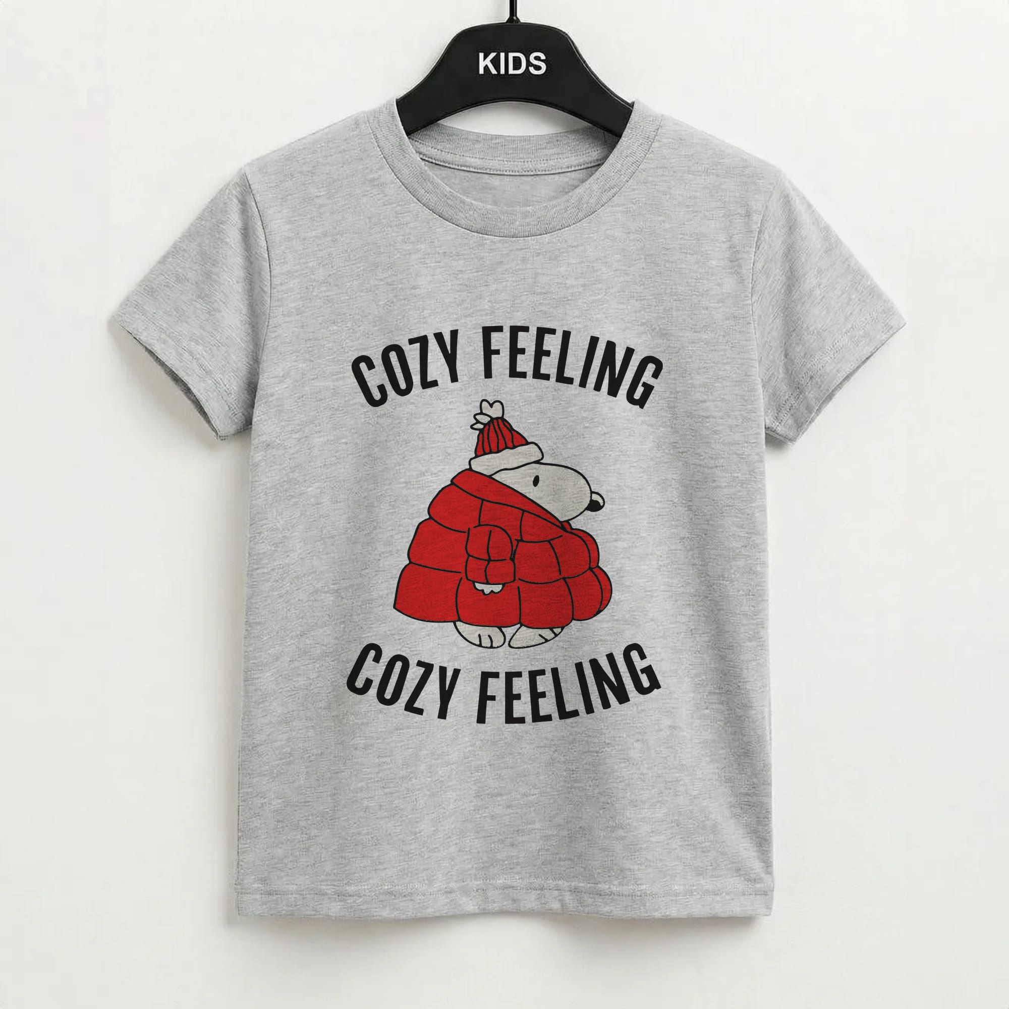 Cozy Feeling Cartoon Beagle Puffer Jacket Kids T-Shirt