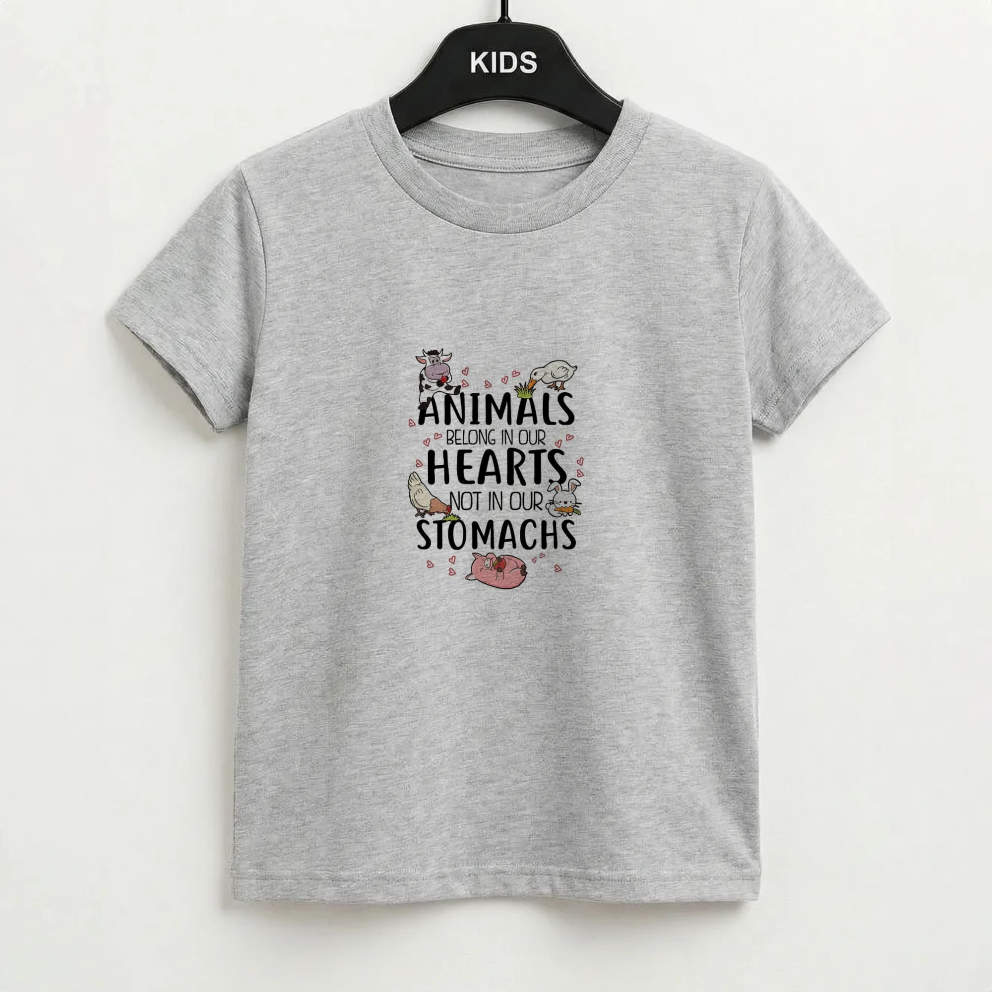 Animals Belong In Our Hearts - Vegan Kids T-Shirt