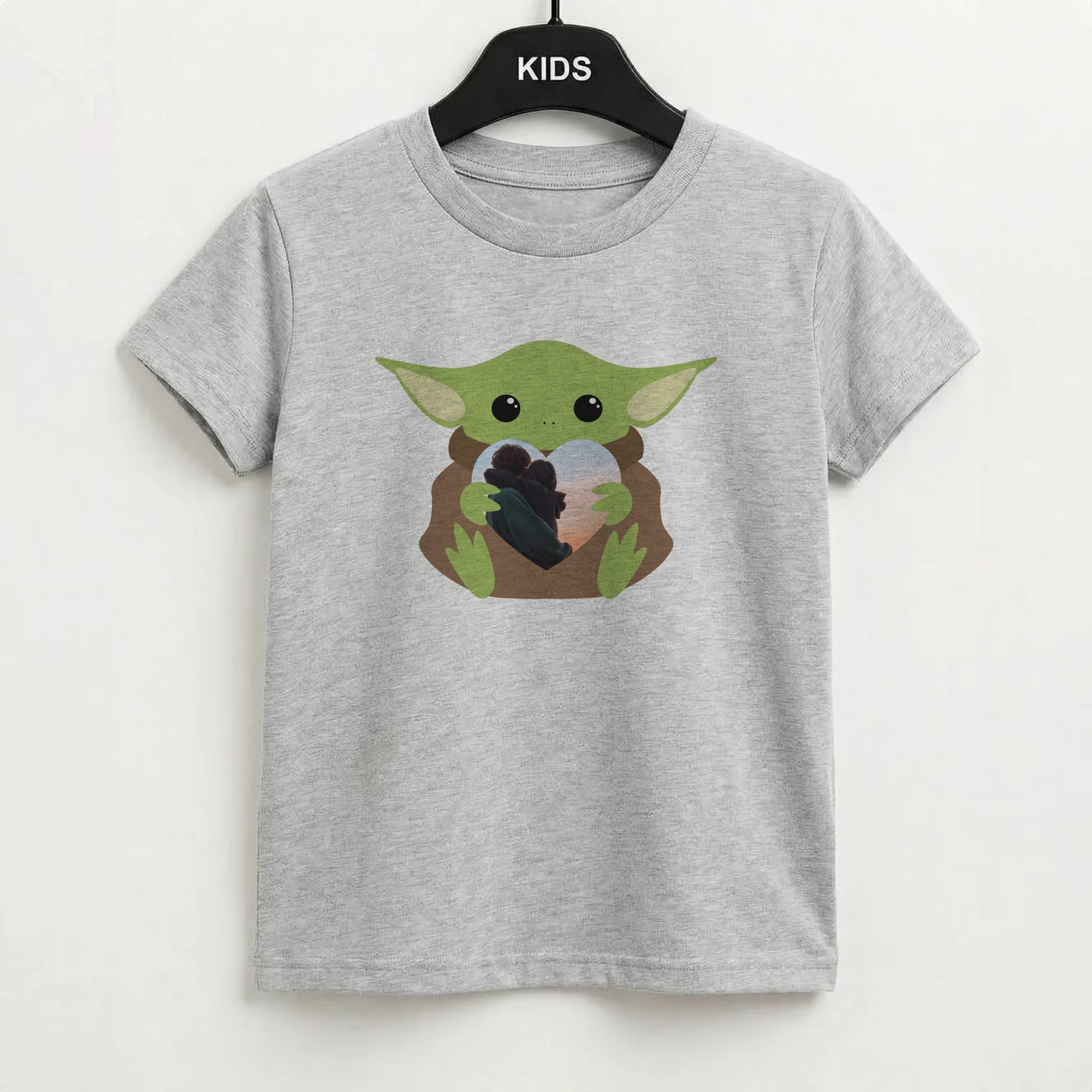 Baby Yoda - Personalised Couples Kids T-Shirt