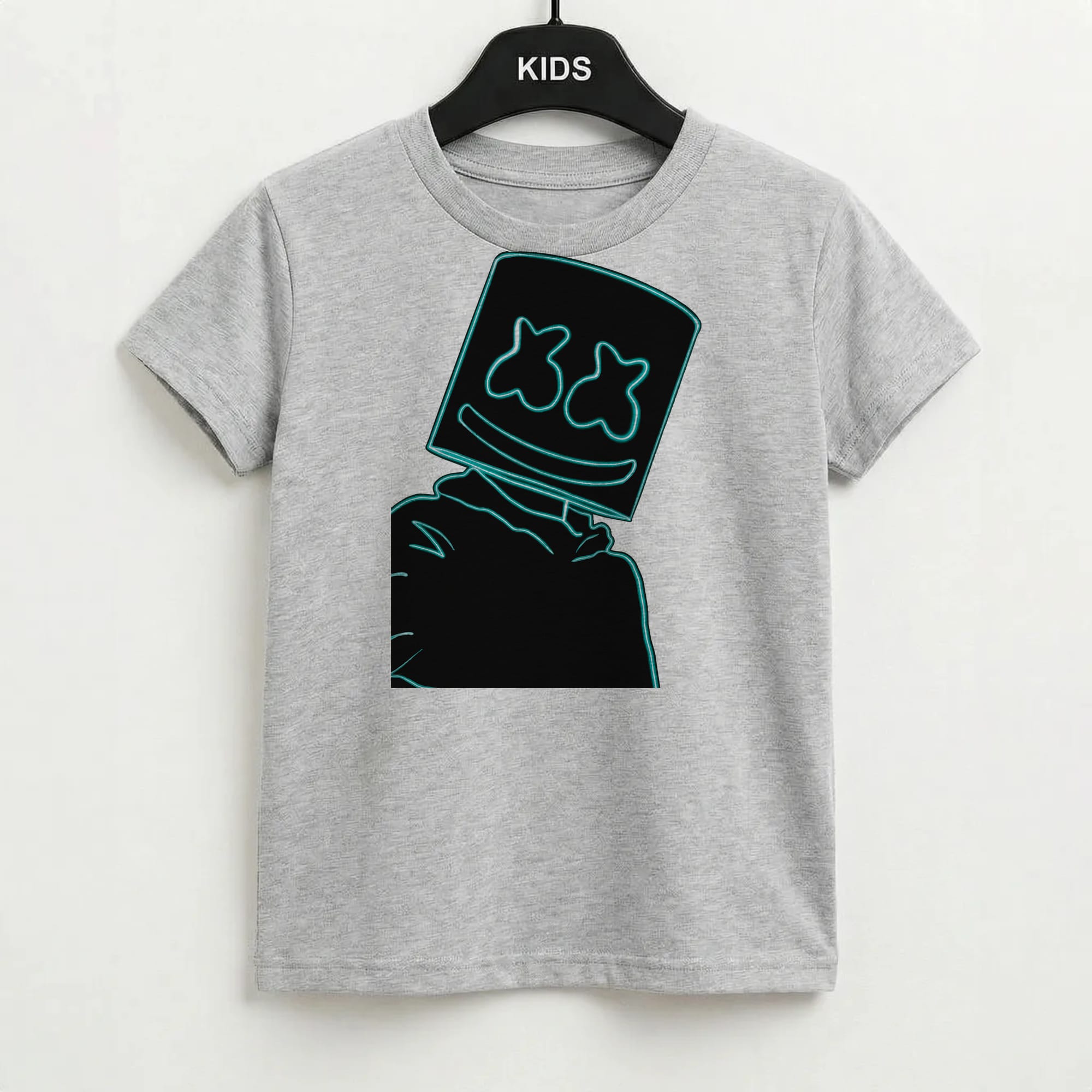 Black White Helmet DJ Neon Kids T-Shirt