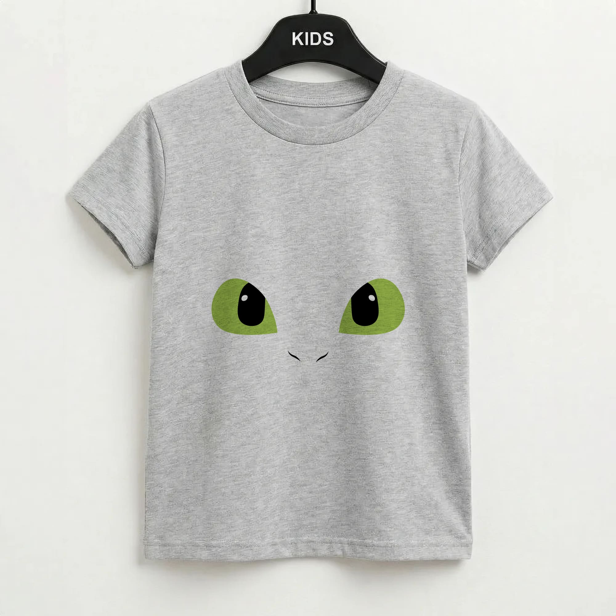 Black Fury Dragon Face Kids T-Shirt