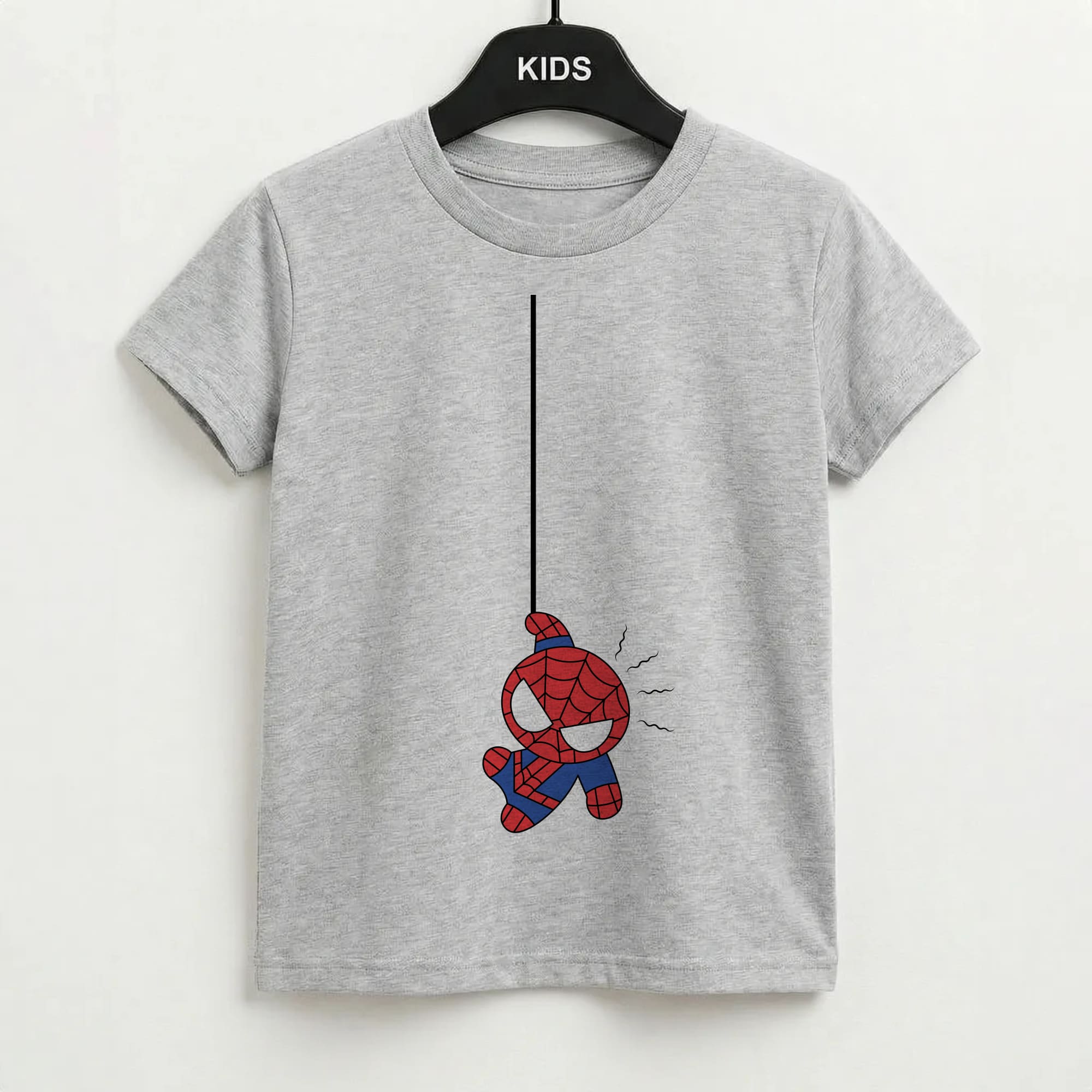 Blue Hanging Spider Hero Kids T-Shirt