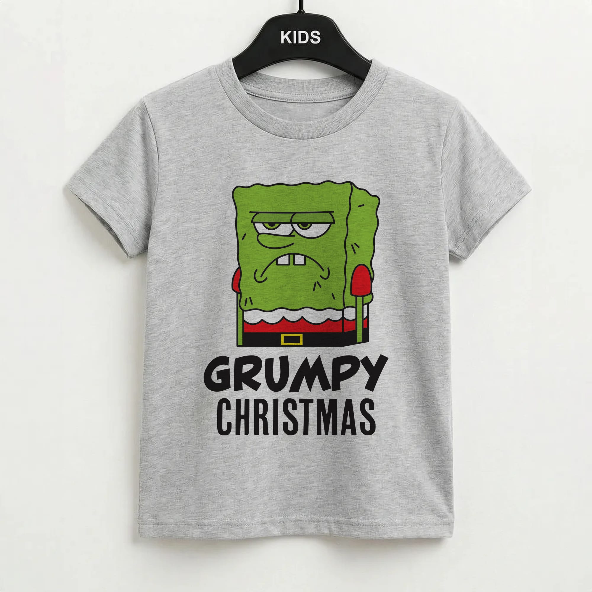 Grumpy Christmas Cartoon Sponge Kids T-Shirt