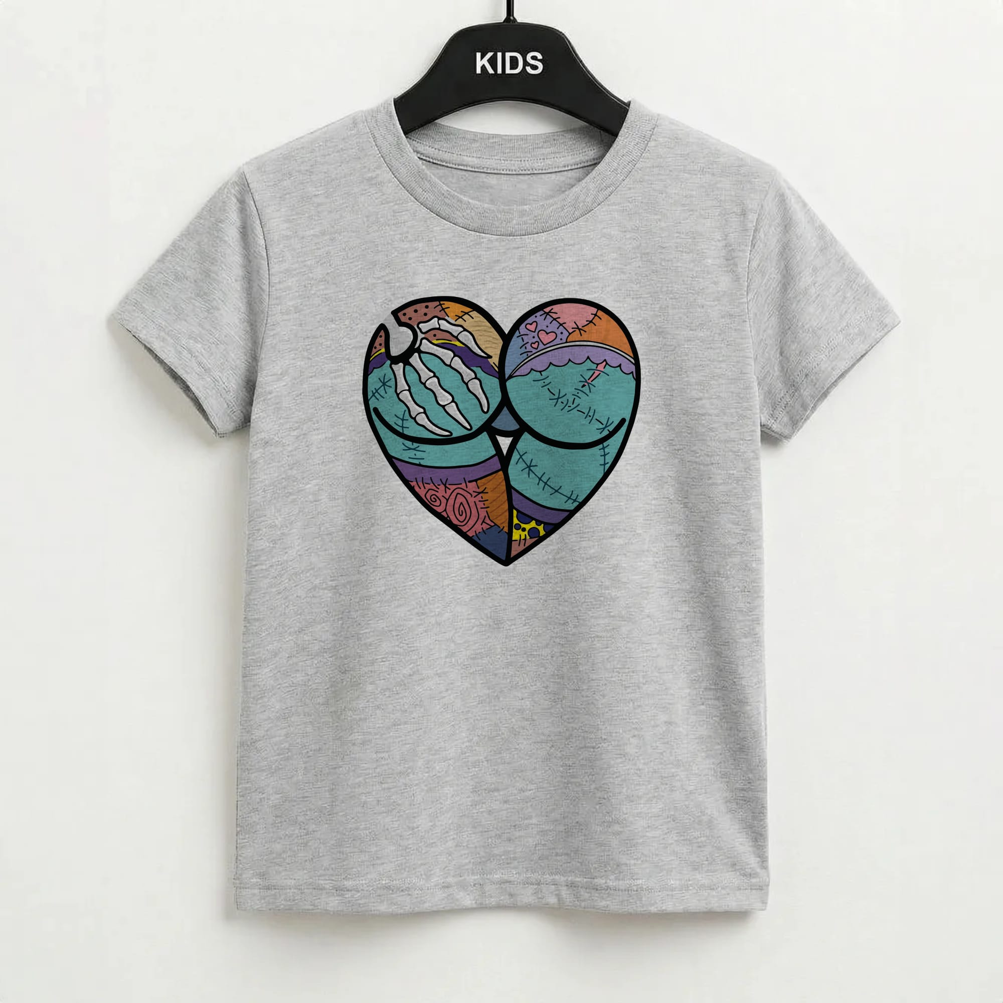 Sally And Jack Heart - TNBC Kids T-Shirt