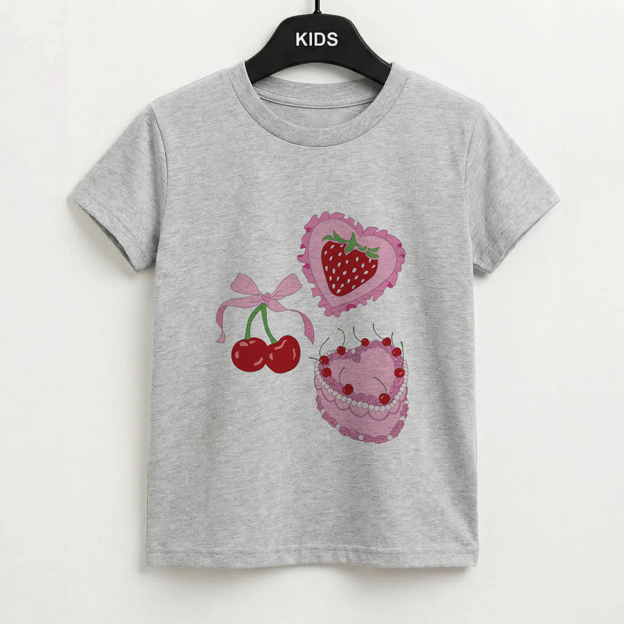 Cherries, Strawberries And Cake - Valentine's Day Kids T-Shirt