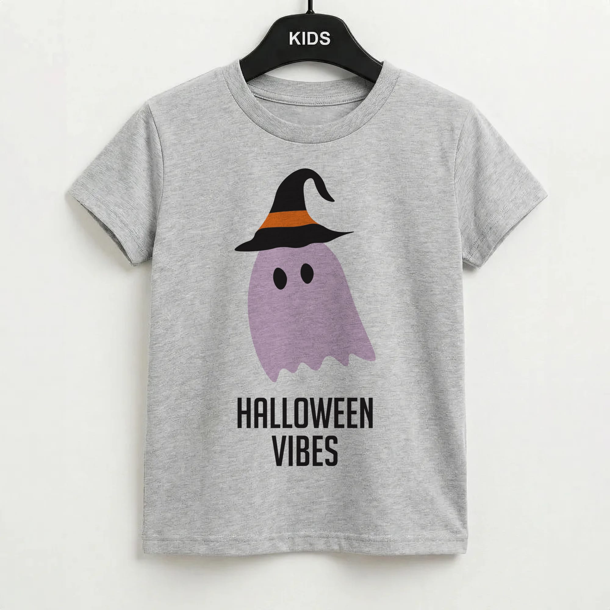 Purple Ghost Halloween Vibes Kids T-Shirt