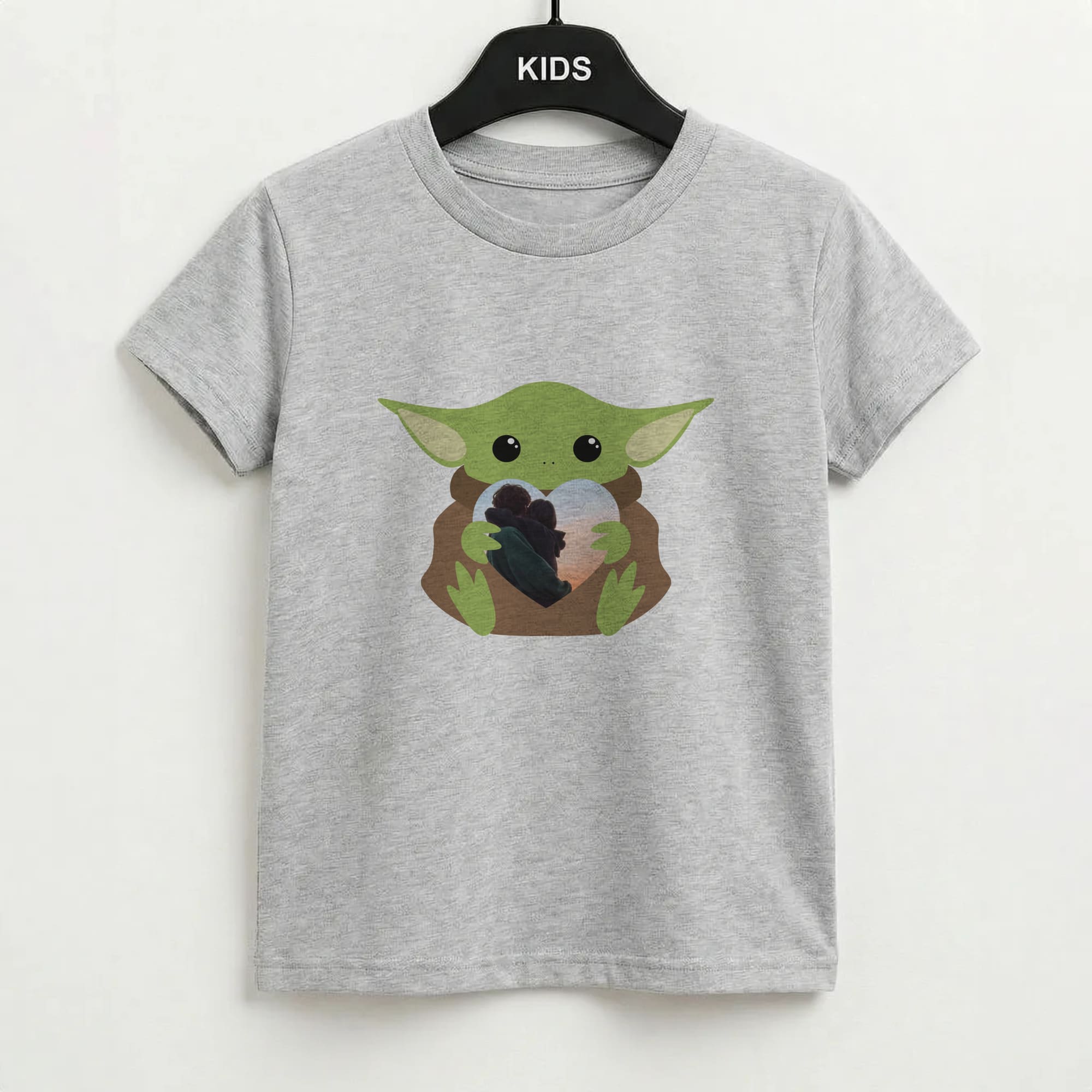 Baby Yoda - Personalised Couples Kids T-Shirt