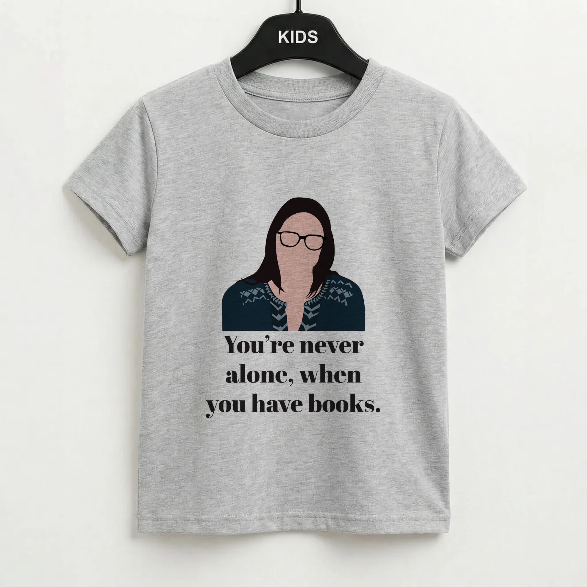 You're Never Alone, When You Have Books Kids T-Shirt
