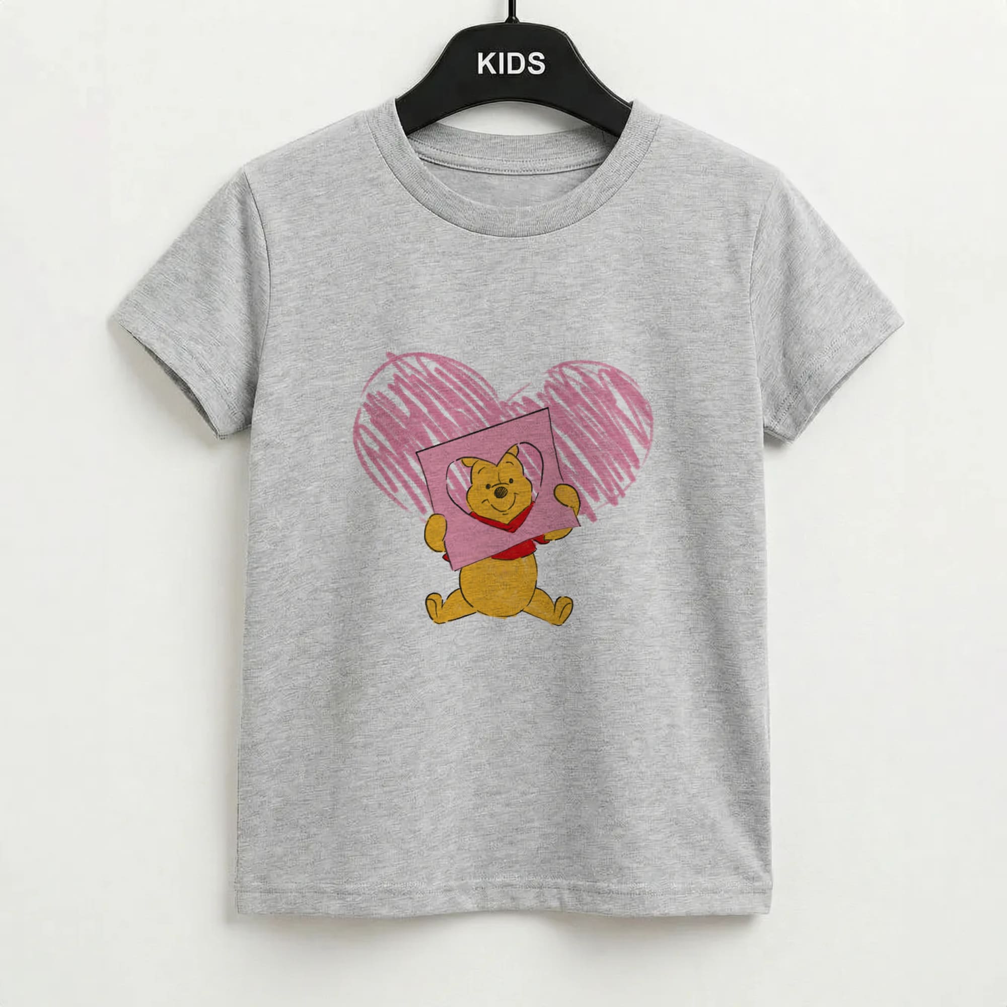 Pooh Heart Drawing Valentine's Kids T-Shirt