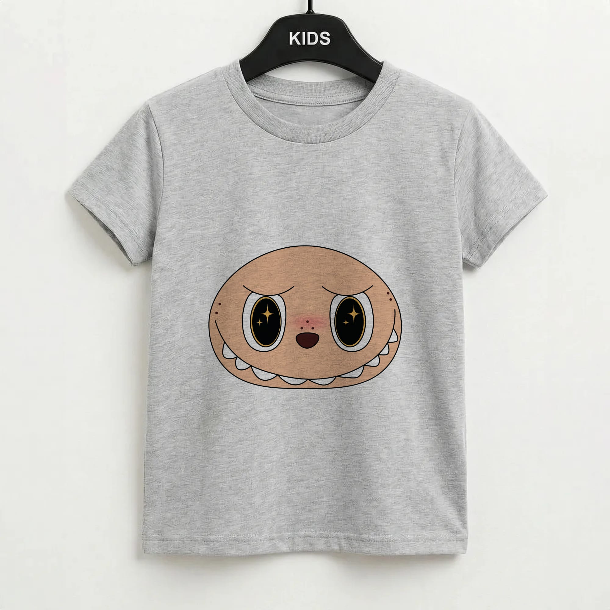 Cute Brown Monster Face Kids T-Shirt