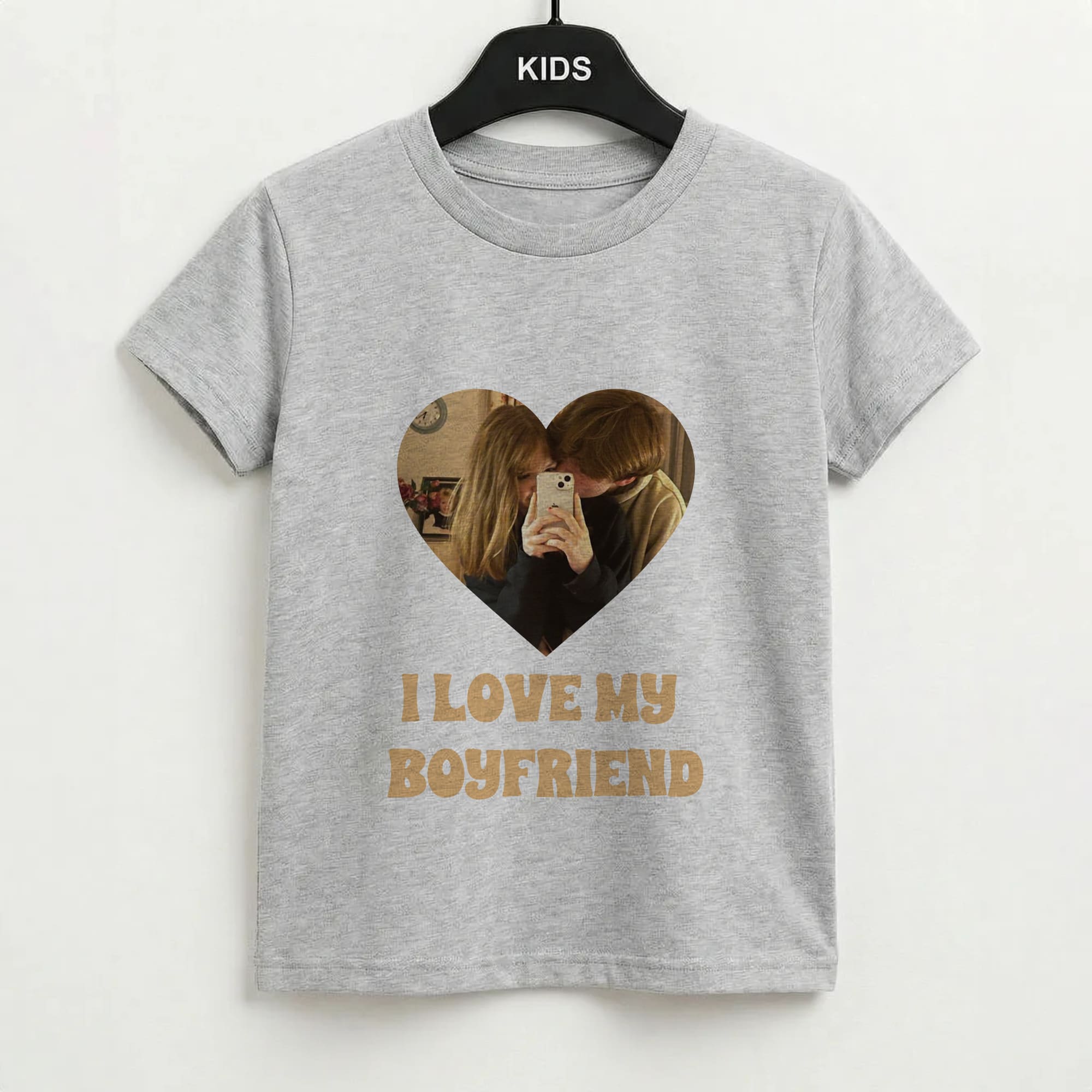 I Love My Boyfriend - Personalised Couples Kids T-Shirt