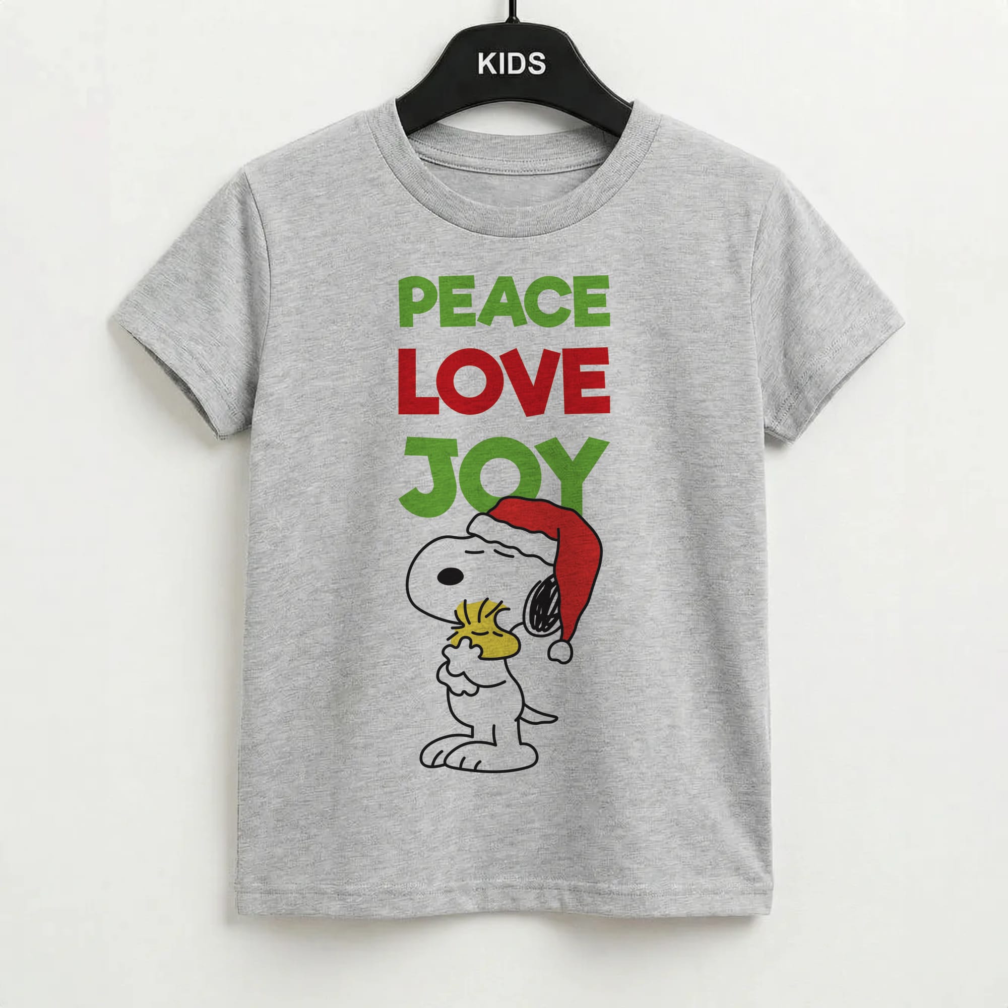 Peace, Love, Joy Christmas Cartoon Beagle Kids T-Shirt