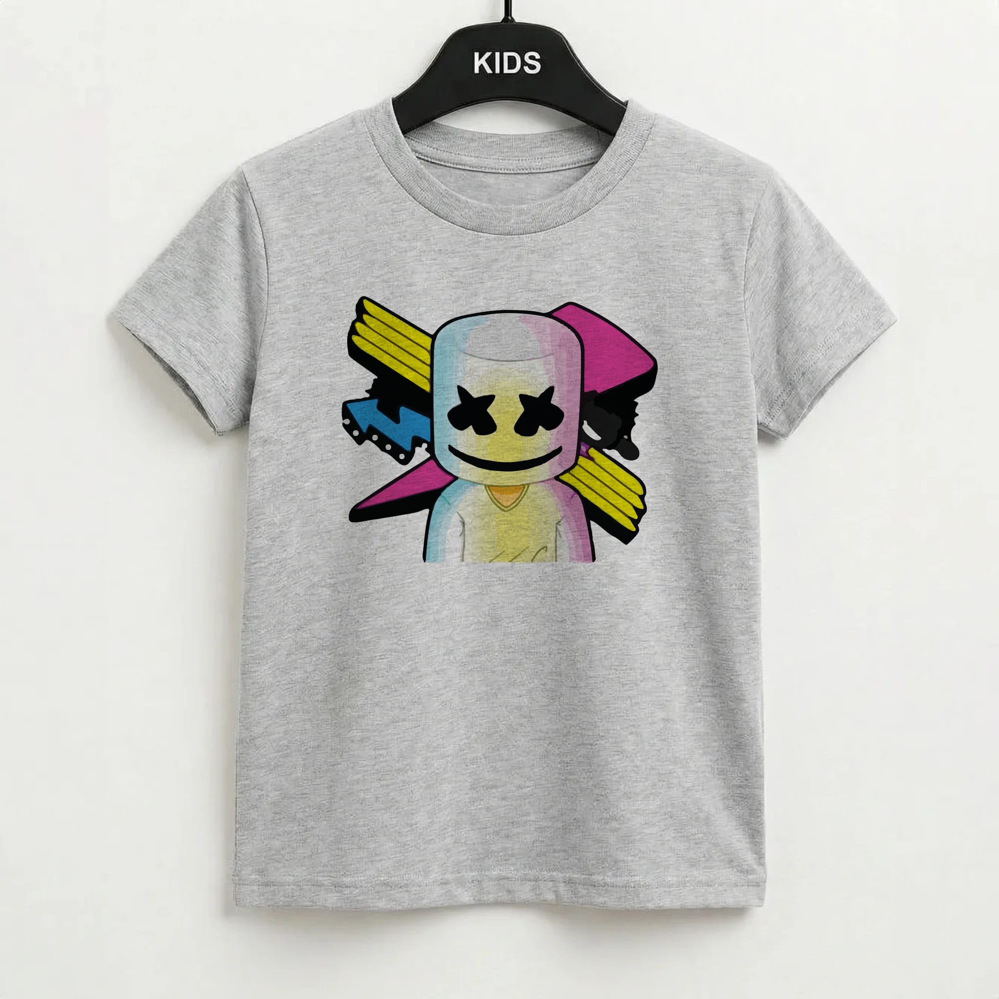 Neon Logo White Helmet DJ Kids T-Shirt