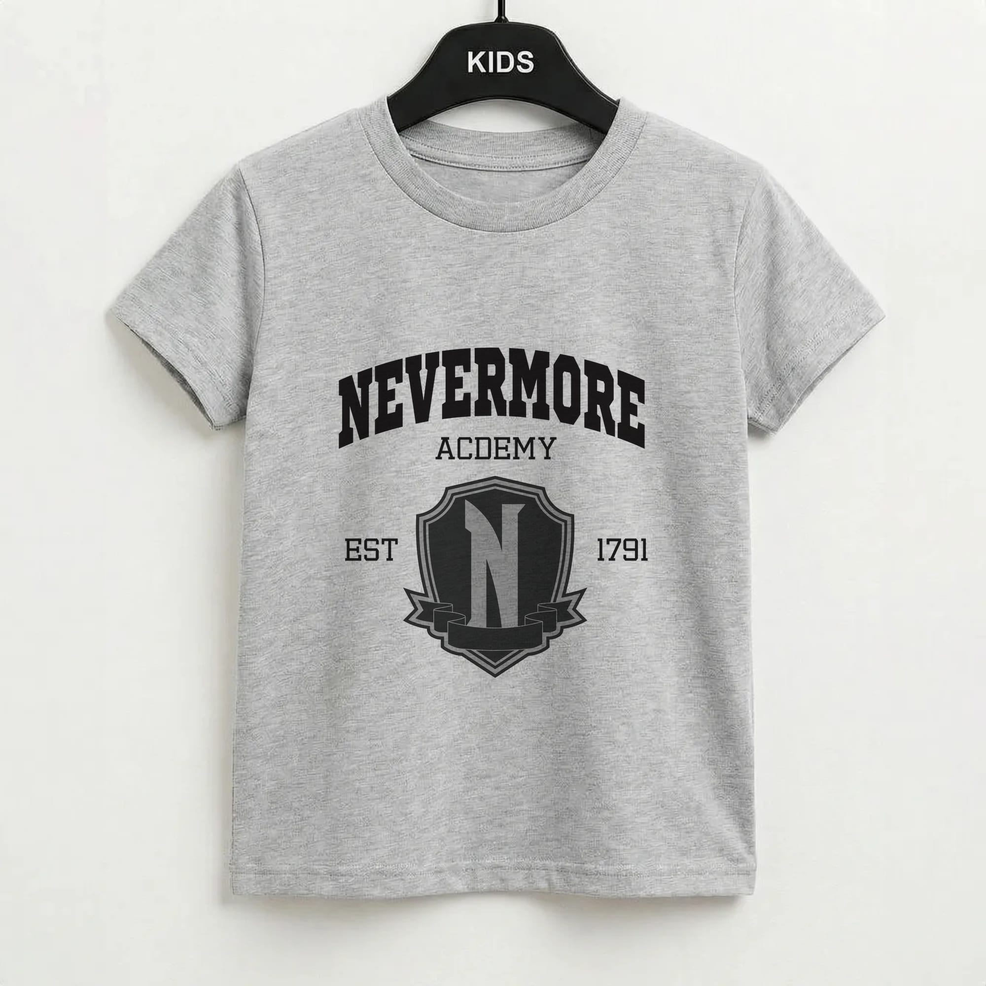 Addams Academy Gray Kids T-Shirt