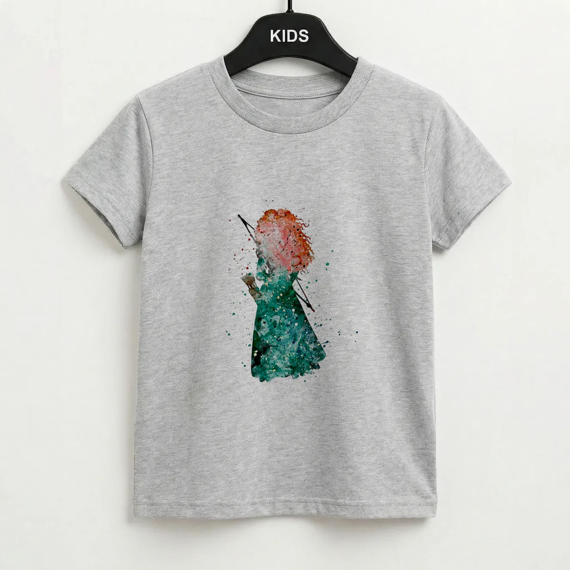 Watercolour Princess Merida Brave Fairytale Kids T-Shirt